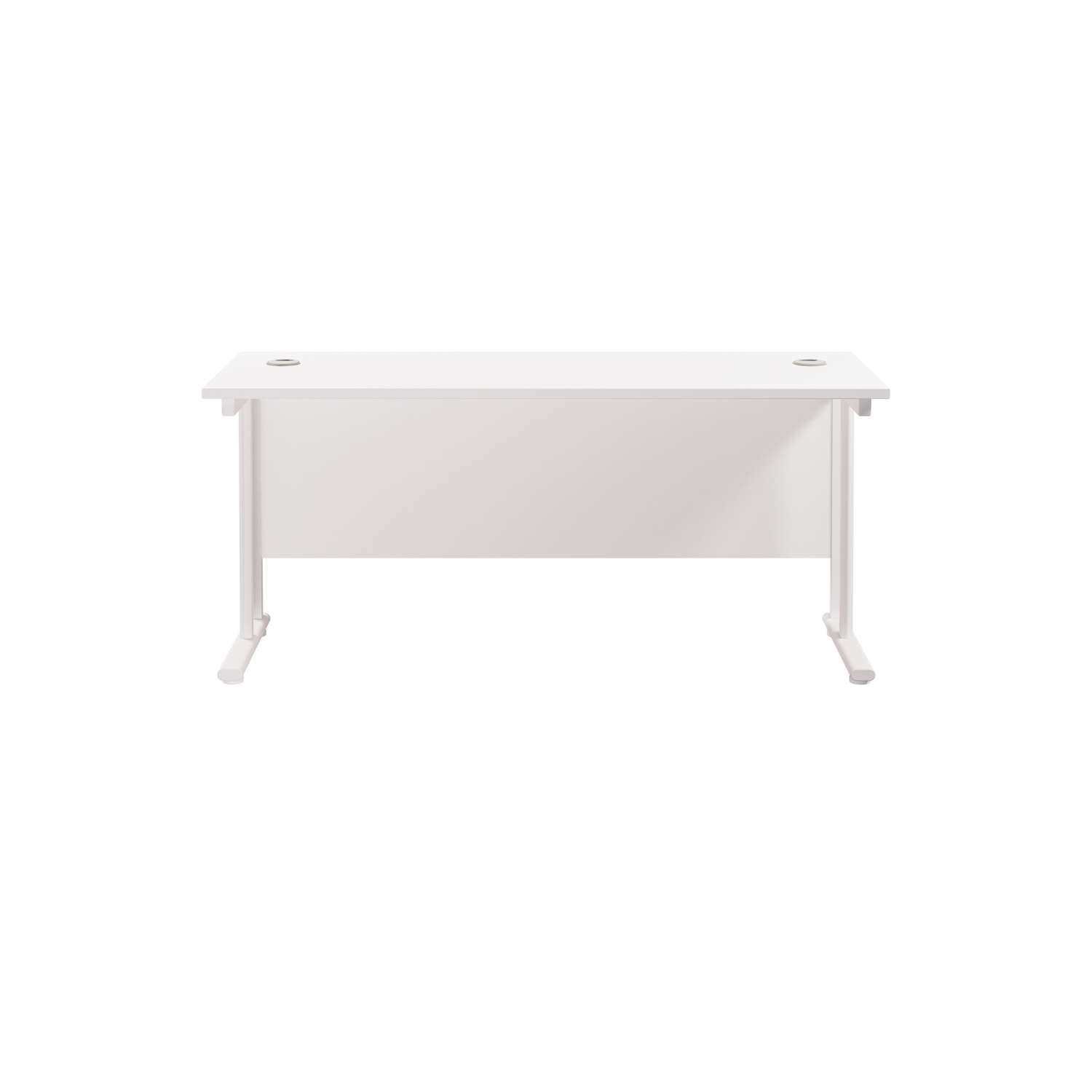 Twin Upright Rectangular Desk: 600mm Deep (FSC) | 1600X600 | White/White