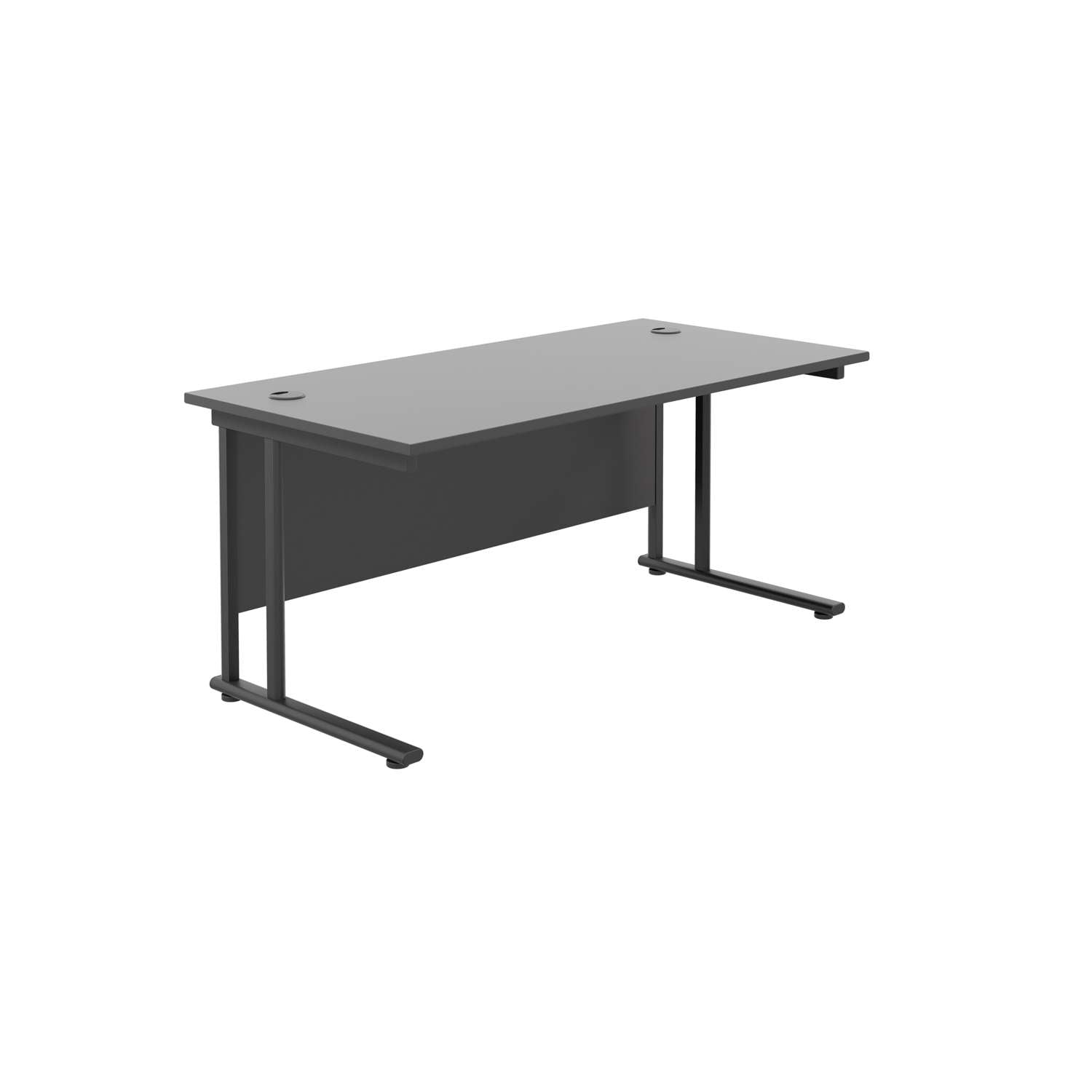 Twin Upright Rectangular Desk: 800mm Deep (FSC) | 1600X800 | Black/Black