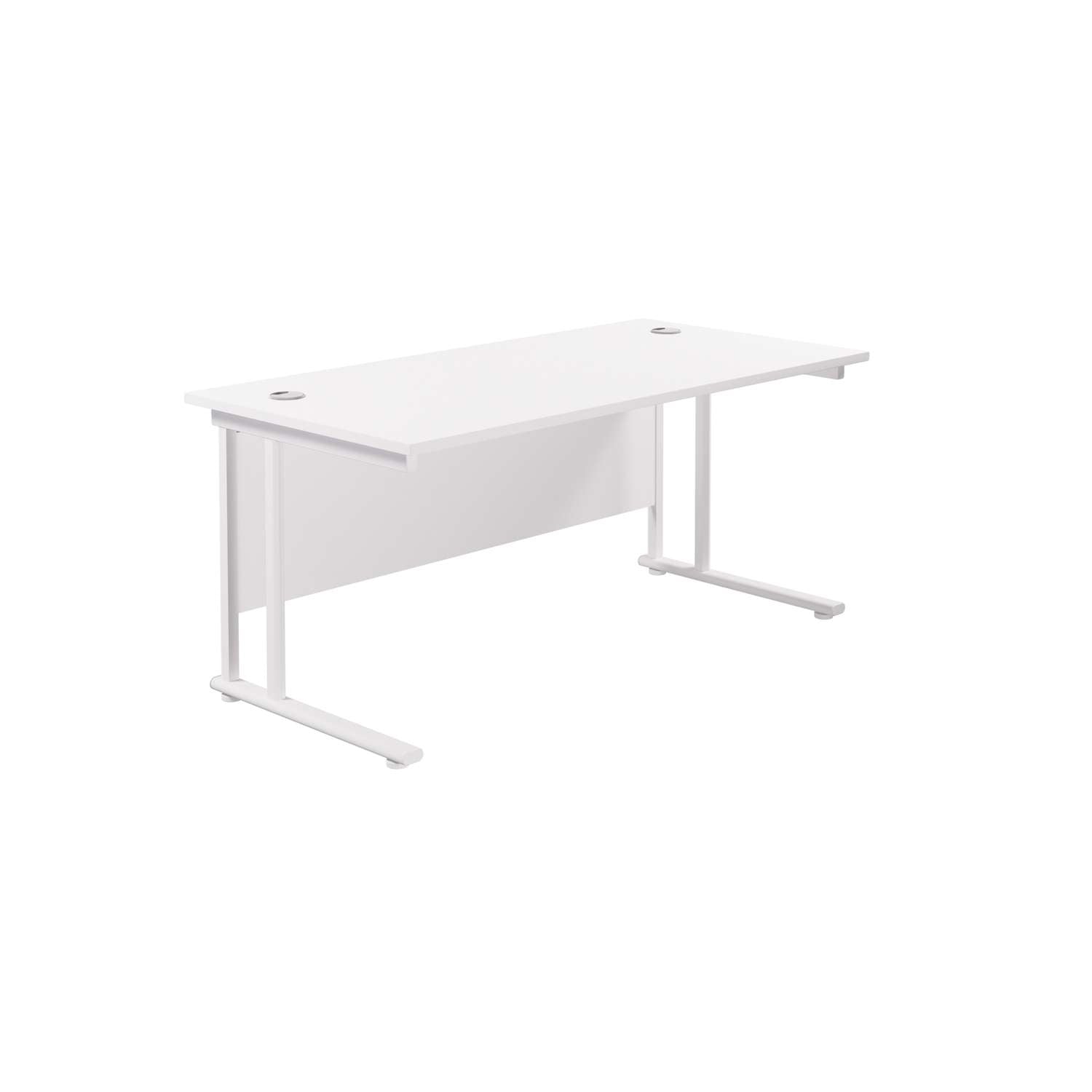 Twin Upright Rectangular Desk: 800mm Deep (FSC) | 1600X800 | White/White