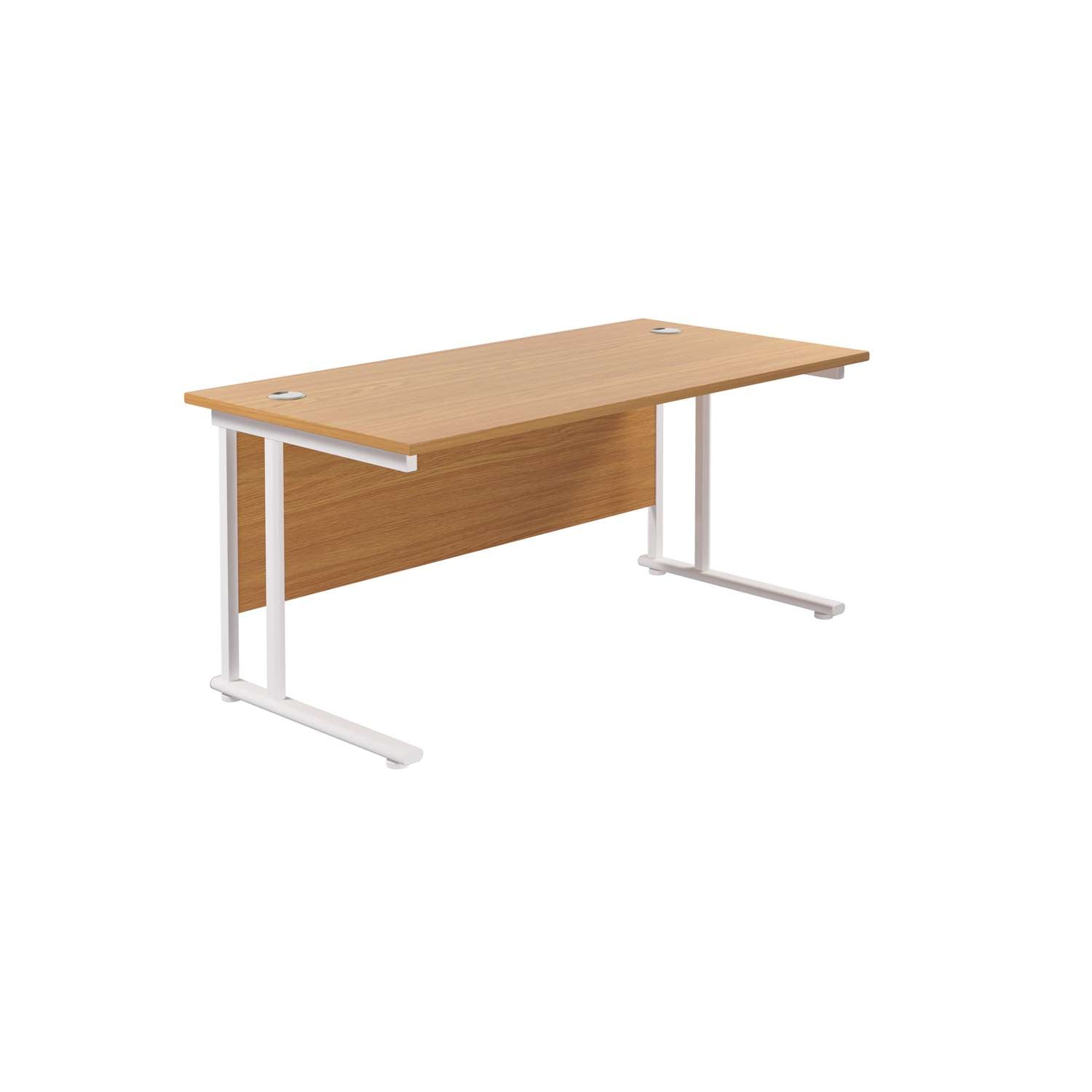 Twin Upright Rectangular Desk: 800mm Deep (FSC) | 1800X800 | Nova Oak/White