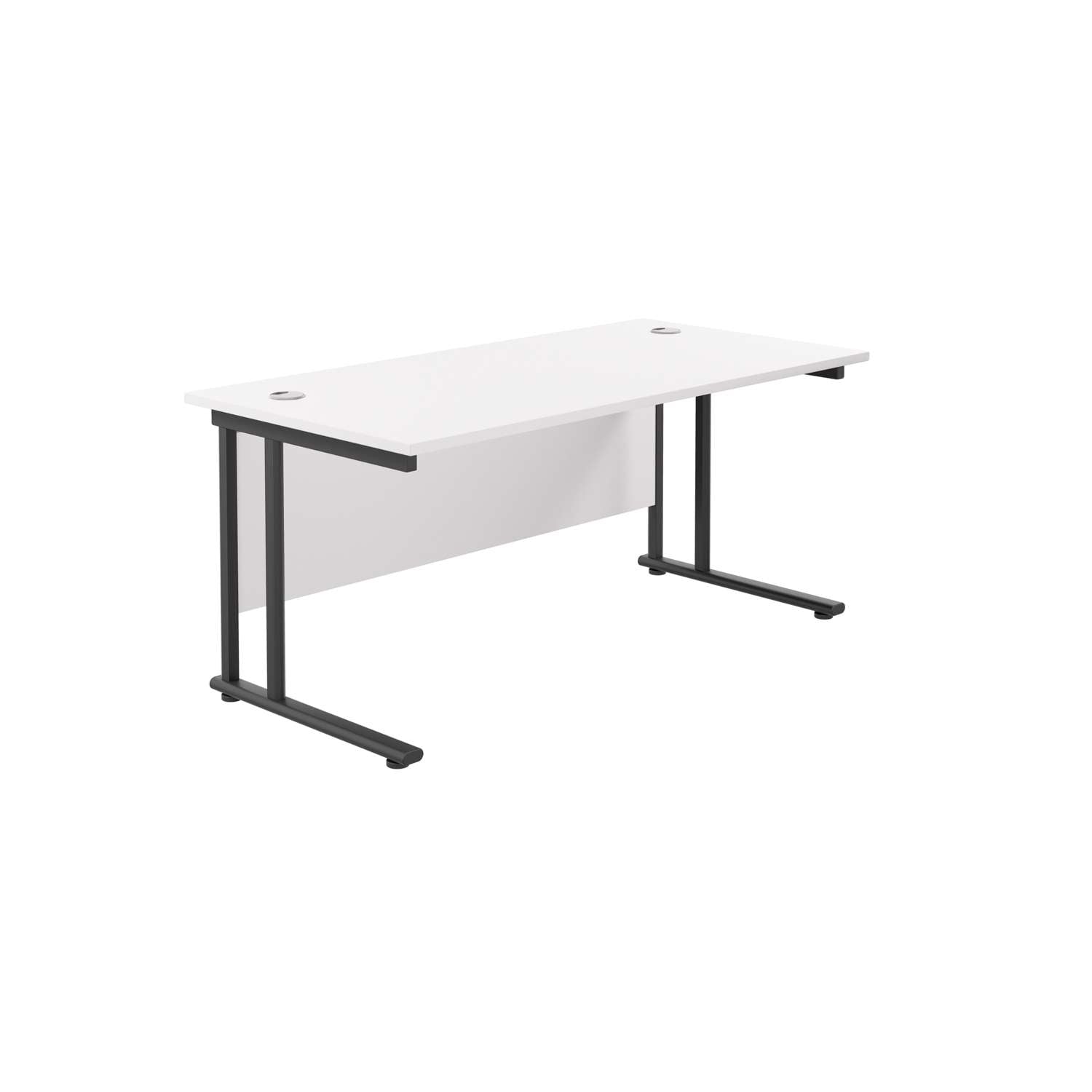 Twin Upright Rectangular Desk: 800mm Deep (FSC) | 1800X800 | White/Black