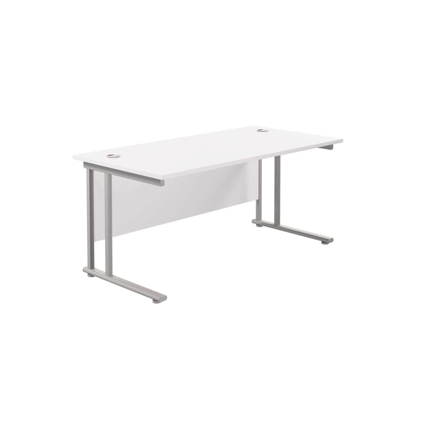 Twin Upright Rectangular Desk: 800mm Deep (FSC) | 1800X800 | White/Silver