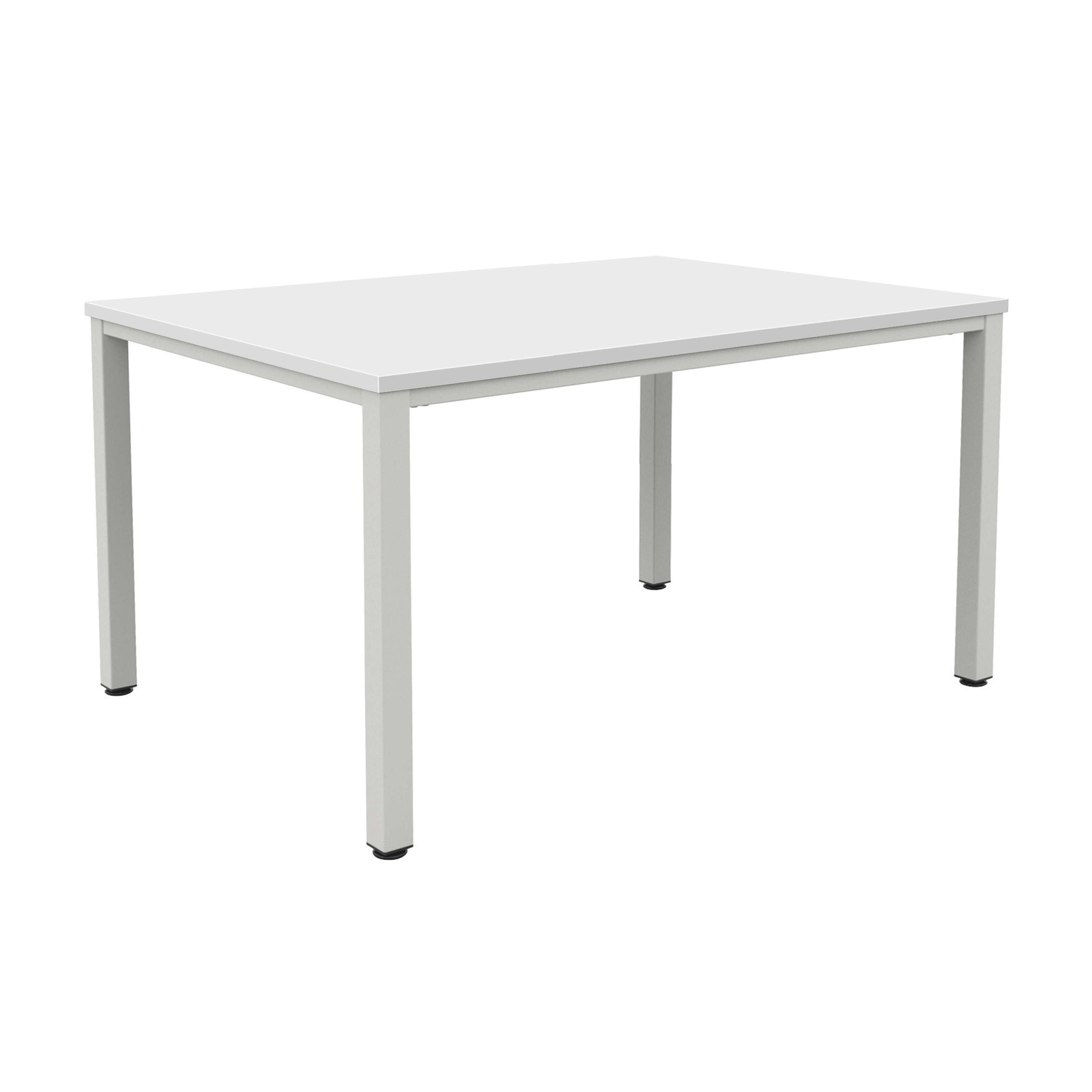 Fraction Infinity Rectangular Meeting Table (FSC) | 1400 X 800 | White/Silver