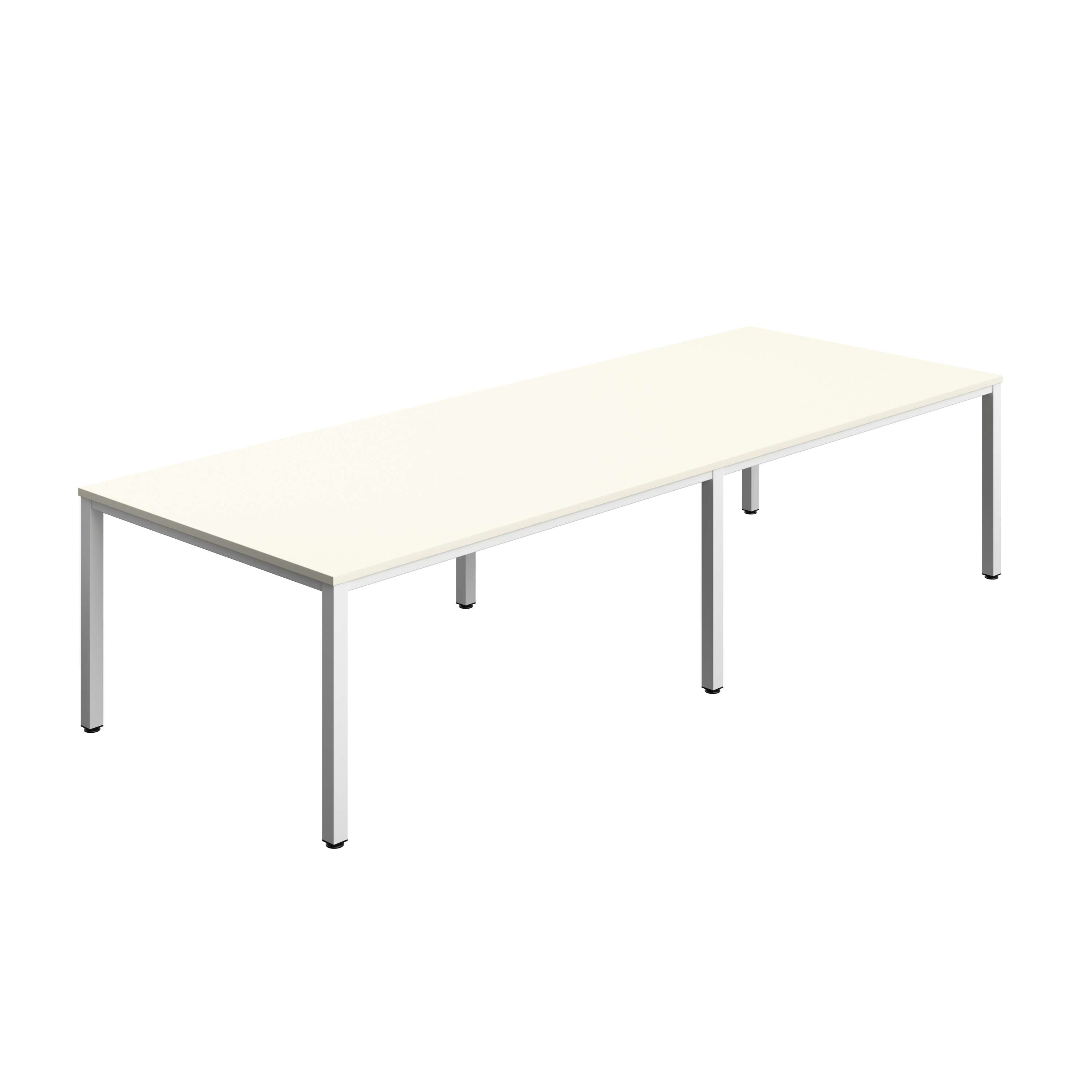Fraction Infinity Rectangular Meeting Table (FSC) | 3200 X 1200 | White/White