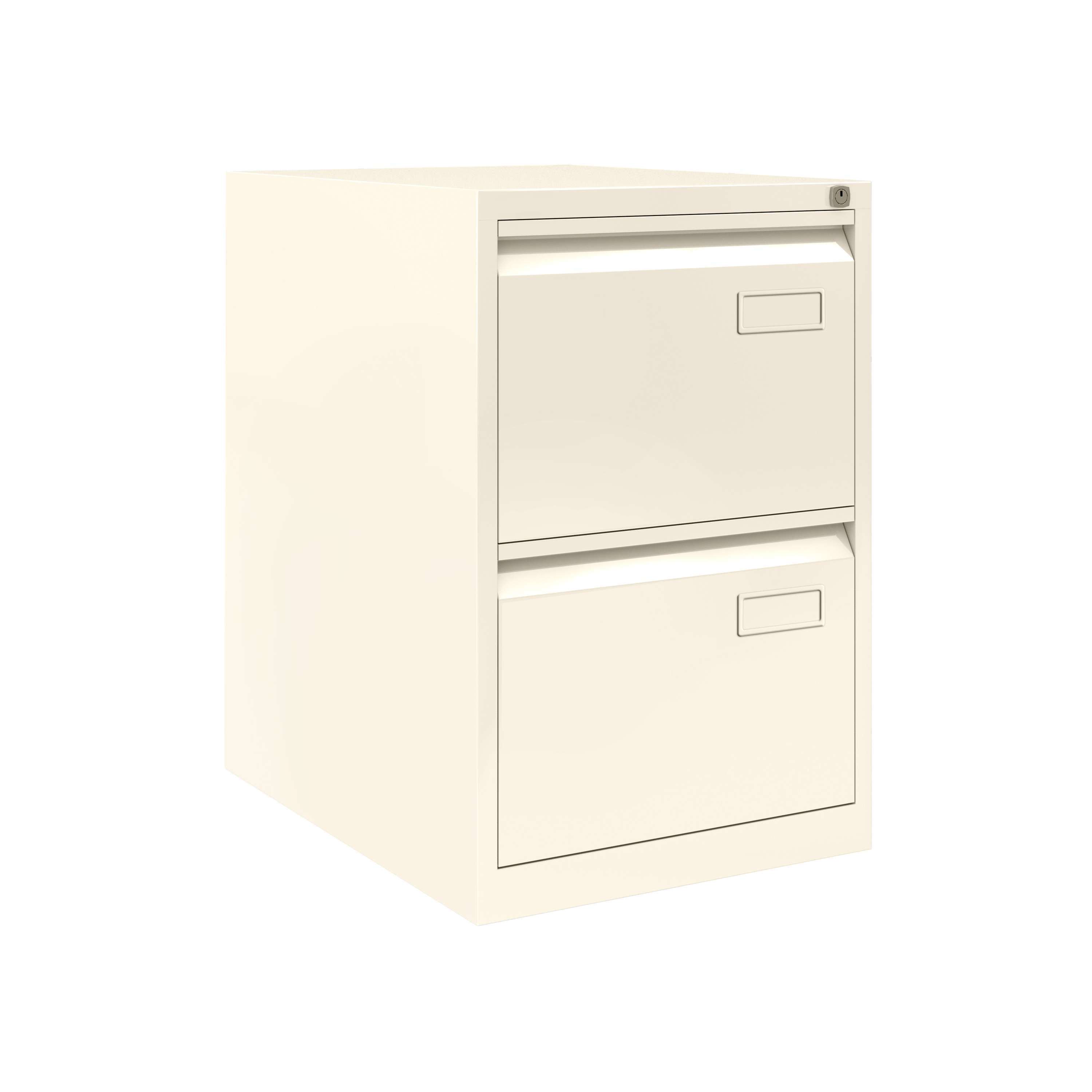 Bisley 2 Drawer Contract Steel Filing Cabinet | Chalk White