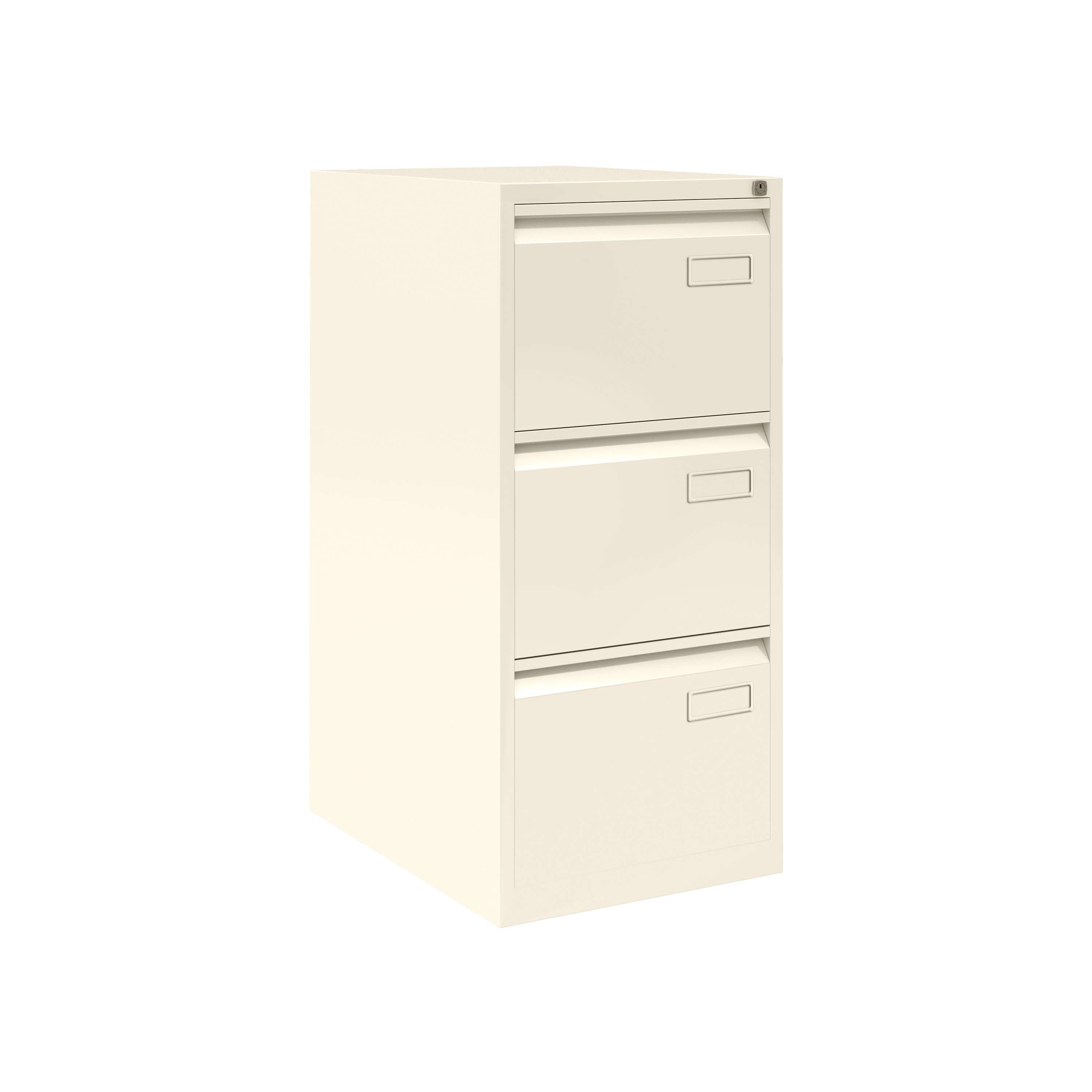 Bisley 3 Drawer Contract Steel Filing Cabinet | Chalk White