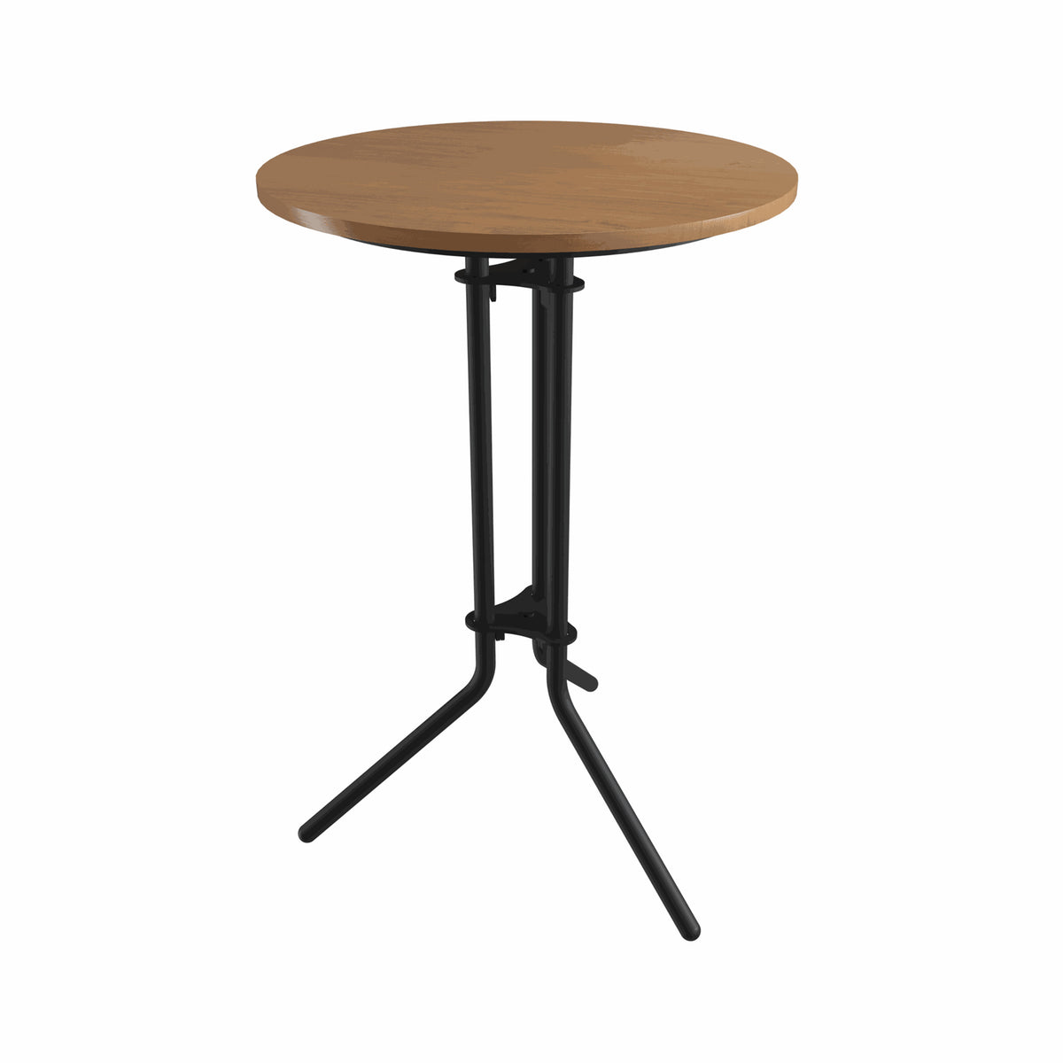 Ledge Tall Table | 600 Diameter | Elm Wooden Top/Black