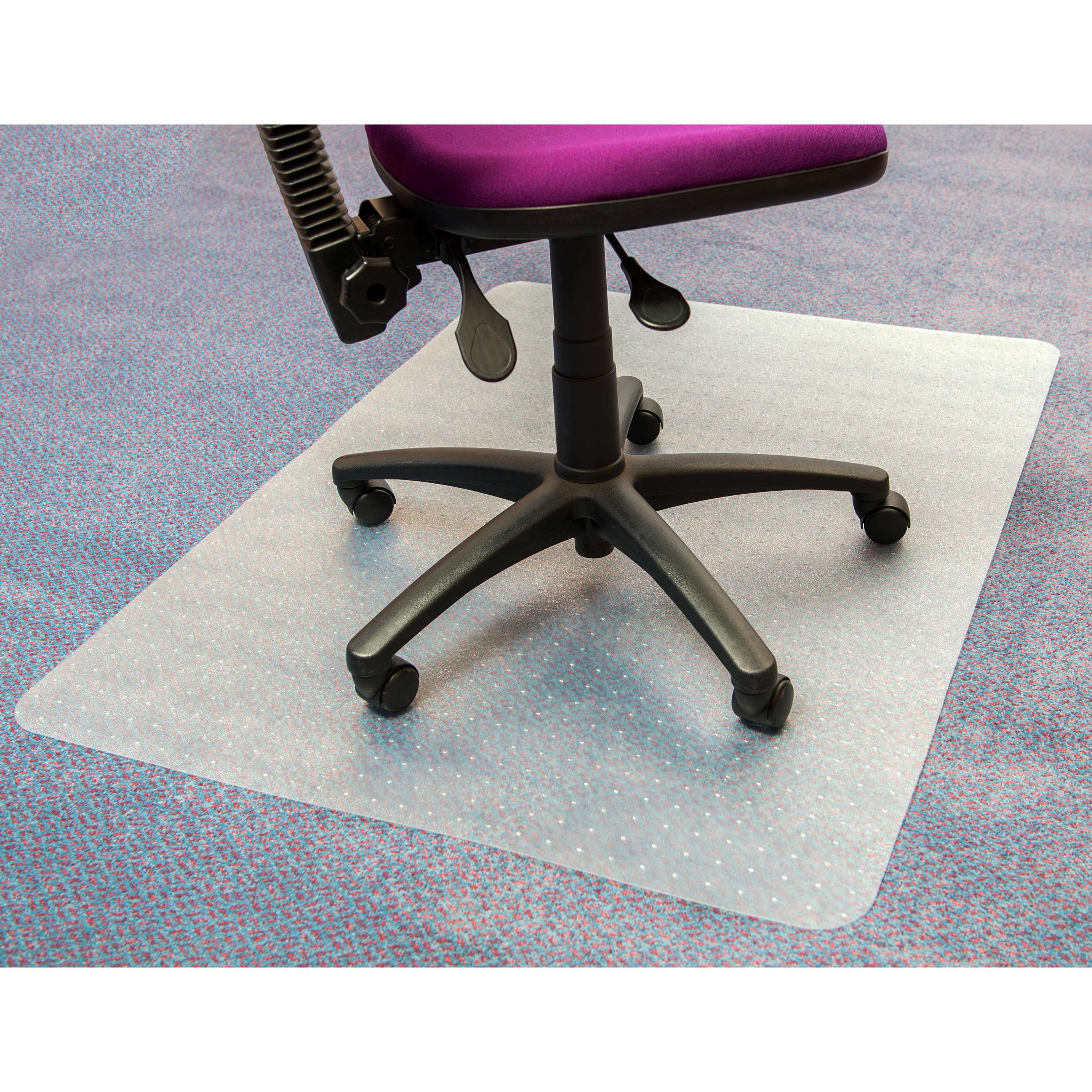 Low Pile Carpet Rectangular Chair Mat | 1200mm X 900mm | Clear