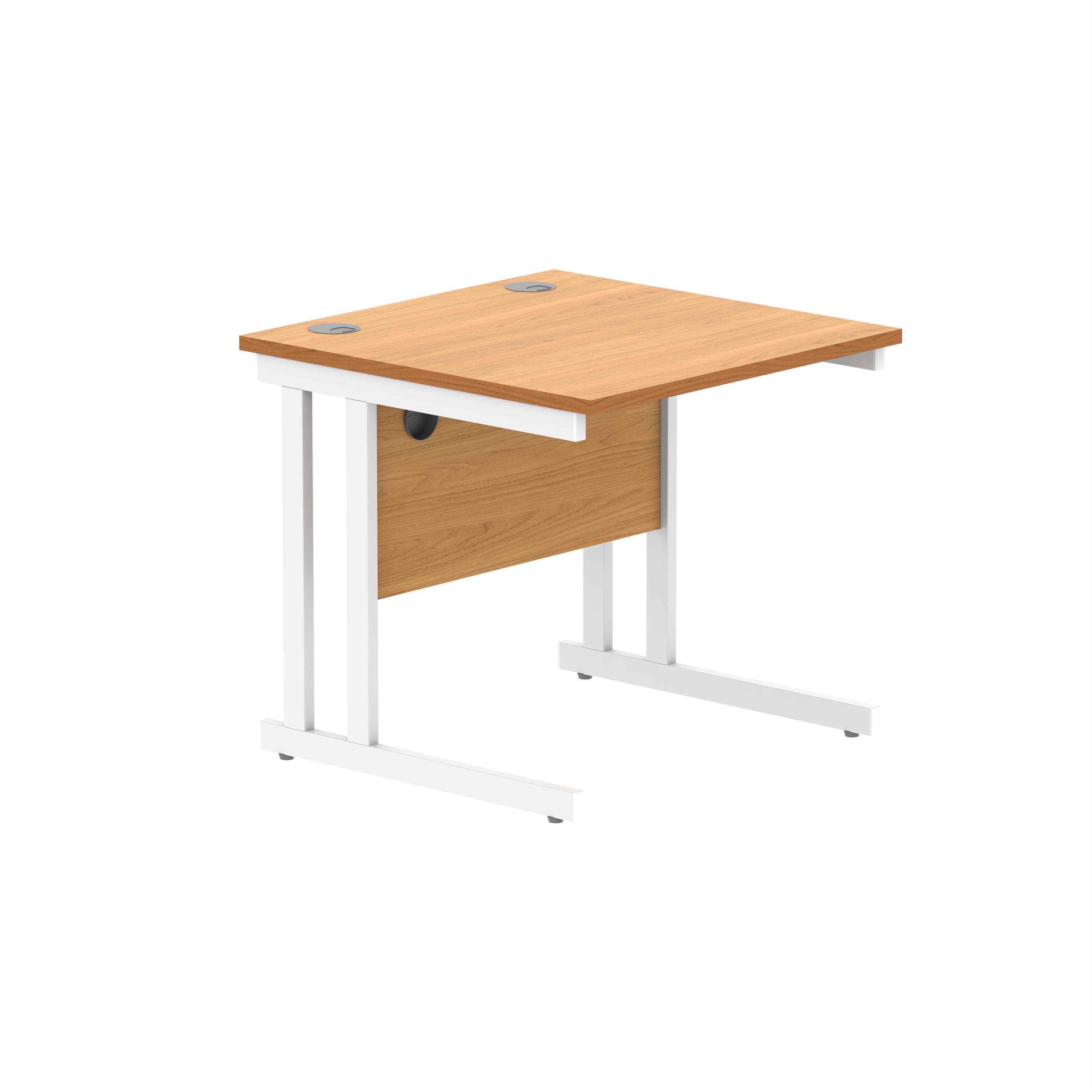 Office Rectangular Desk with Steel Double Upright Cantilever Frame (FSC) | 1000X800 | Norwegian Beech/White