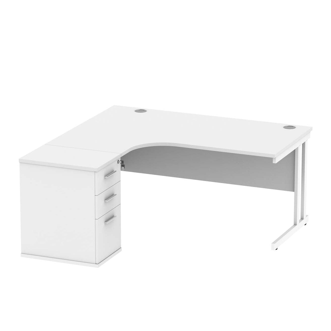 Double Upright Left Hand Radial Desk + Desk High Pedestal (FSC)