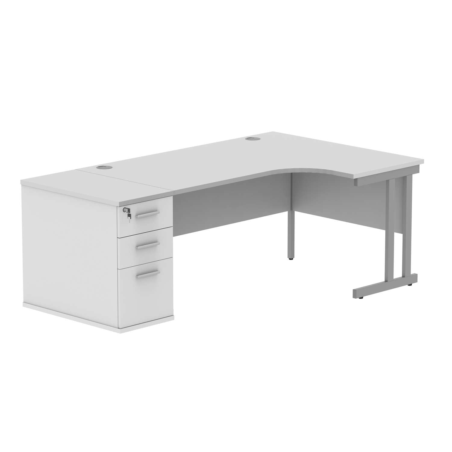 Double Upright Right Hand Radial Desk + Desk High Pedestal (FSC)