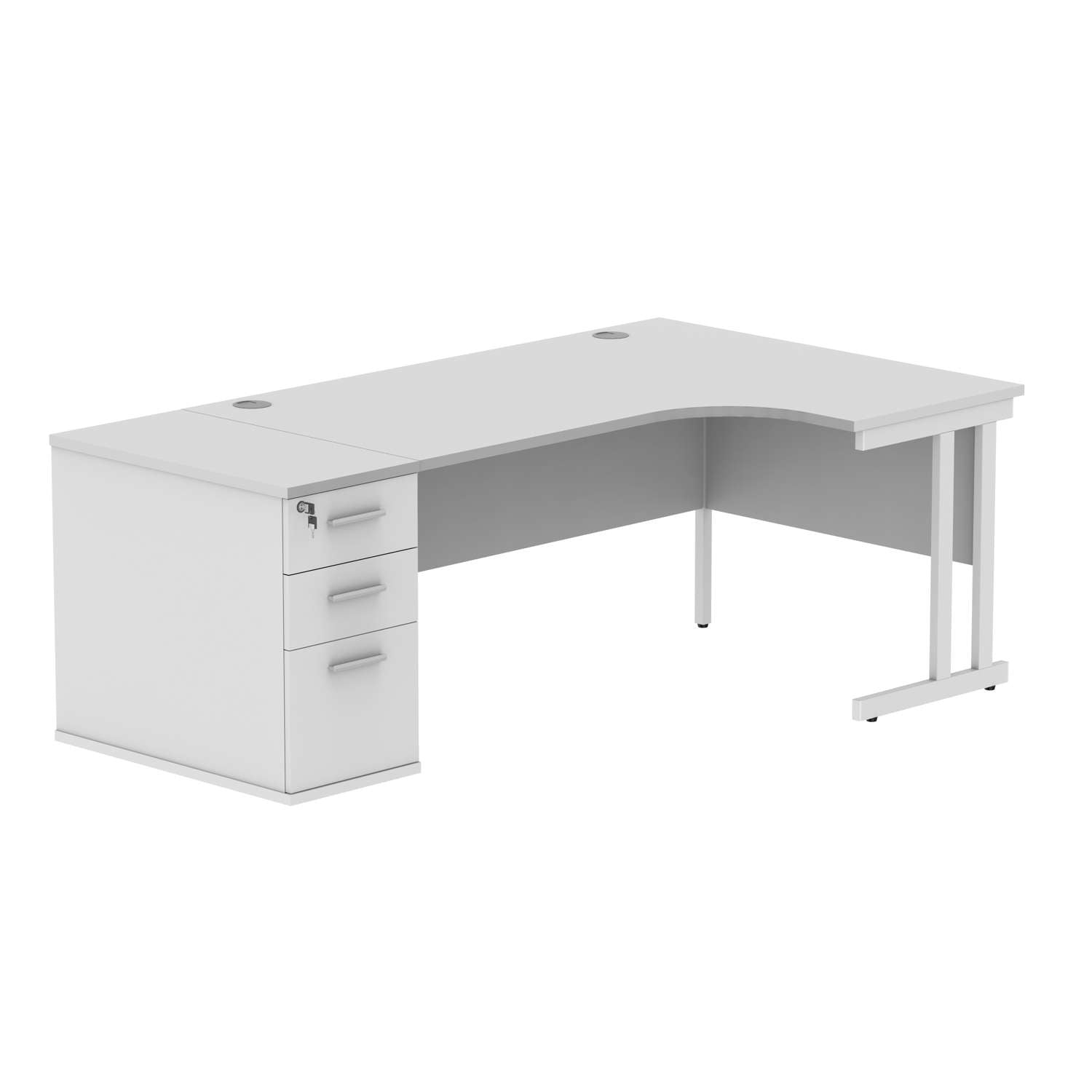 Double Upright Right Hand Radial Desk + Desk High Pedestal (FSC)