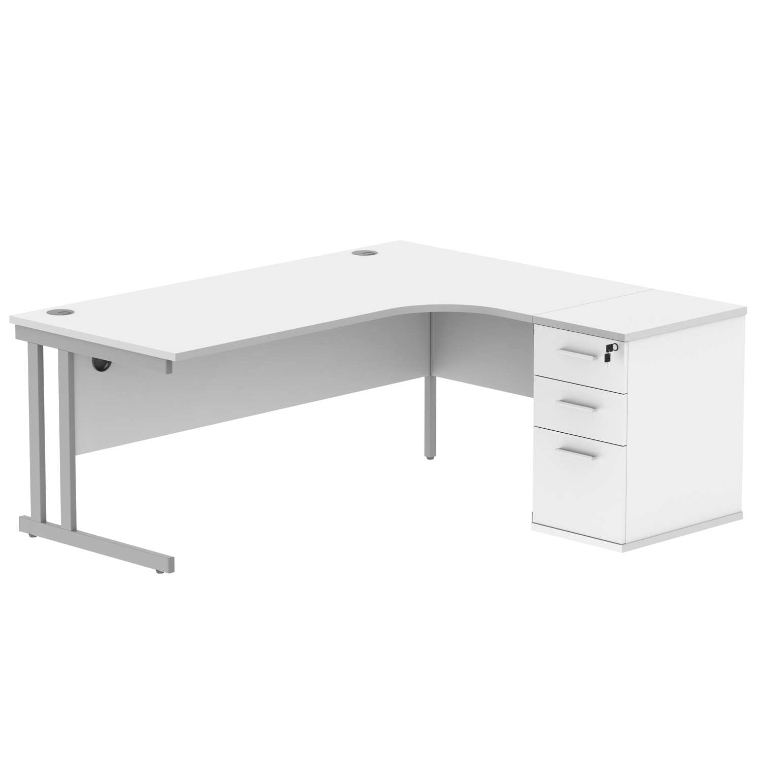 Double Upright Right Hand Radial Desk + Desk High Pedestal (FSC)