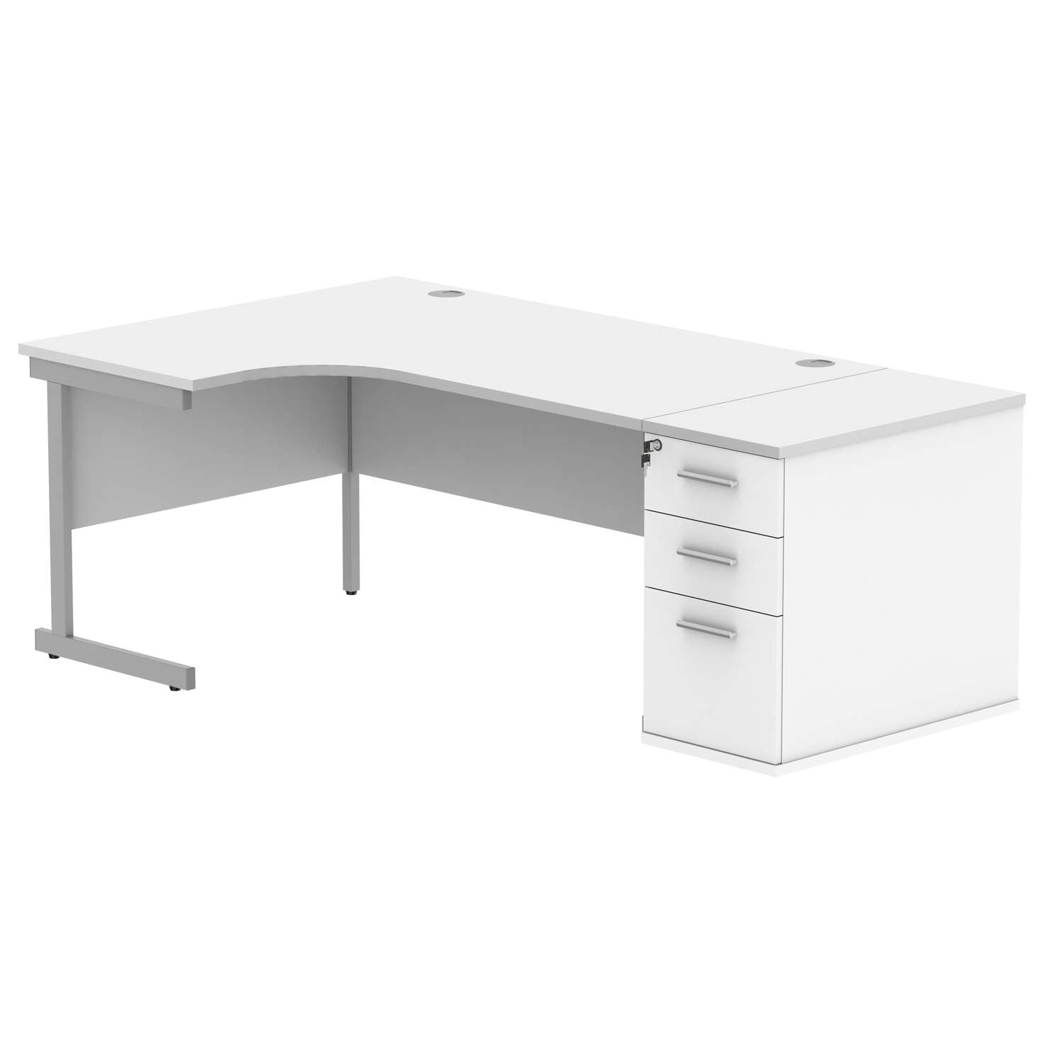 Single Upright Left Hand Radial Desk + Desk High Pedestal (FSC)