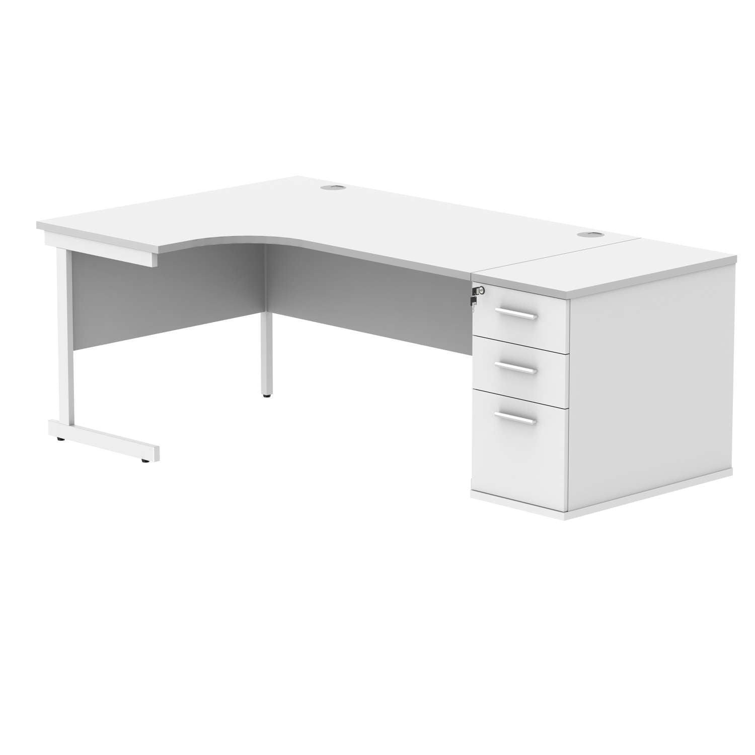 Single Upright Left Hand Radial Desk + Desk High Pedestal (FSC)