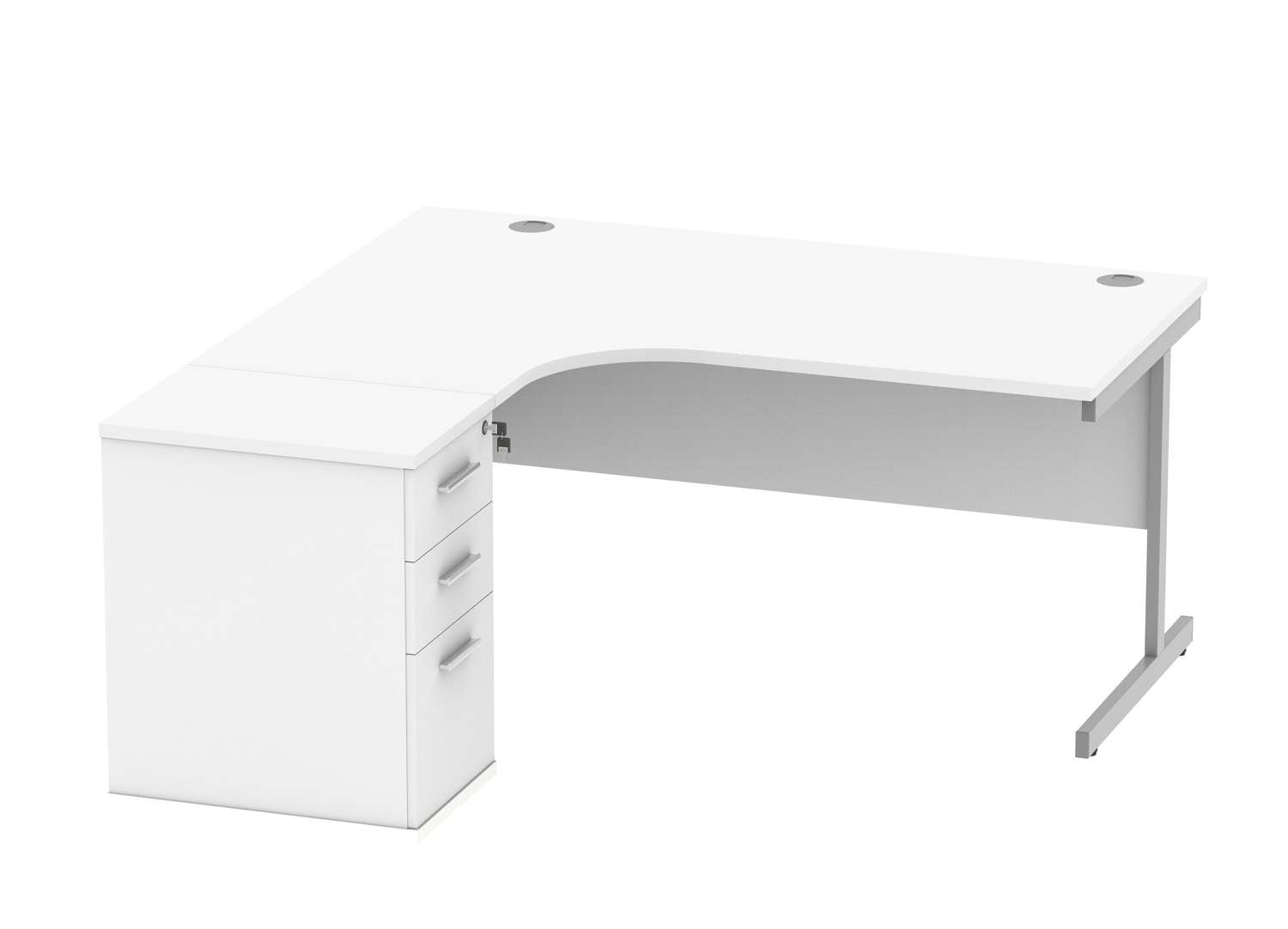 Single Upright Left Hand Radial Desk + Desk High Pedestal (FSC)