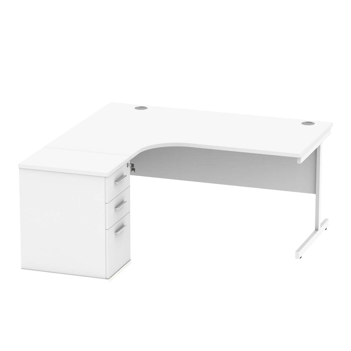 Single Upright Left Hand Radial Desk + Desk High Pedestal (FSC)