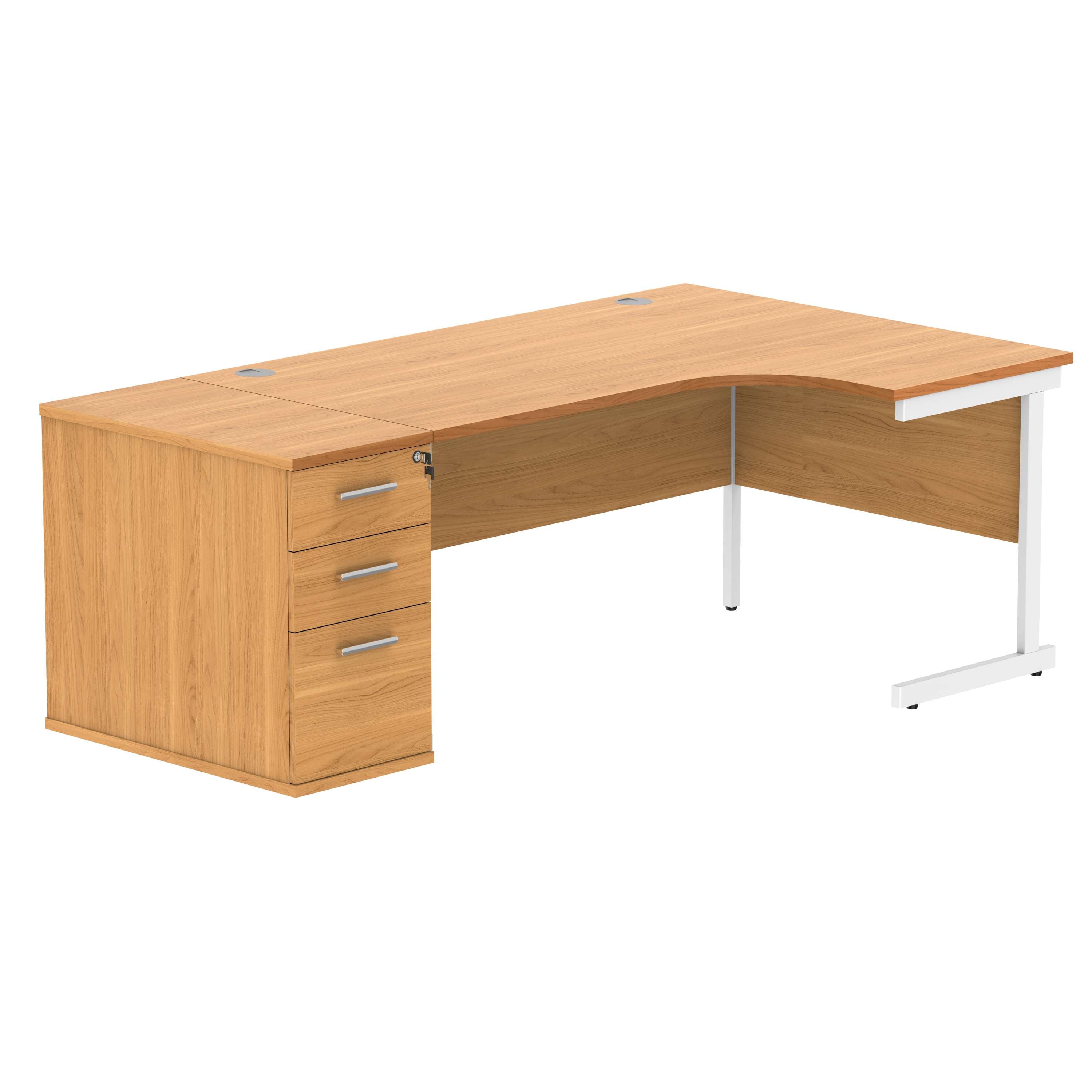 Single Upright Right Hand Radial Desk + Desk High Pedestal (FSC)