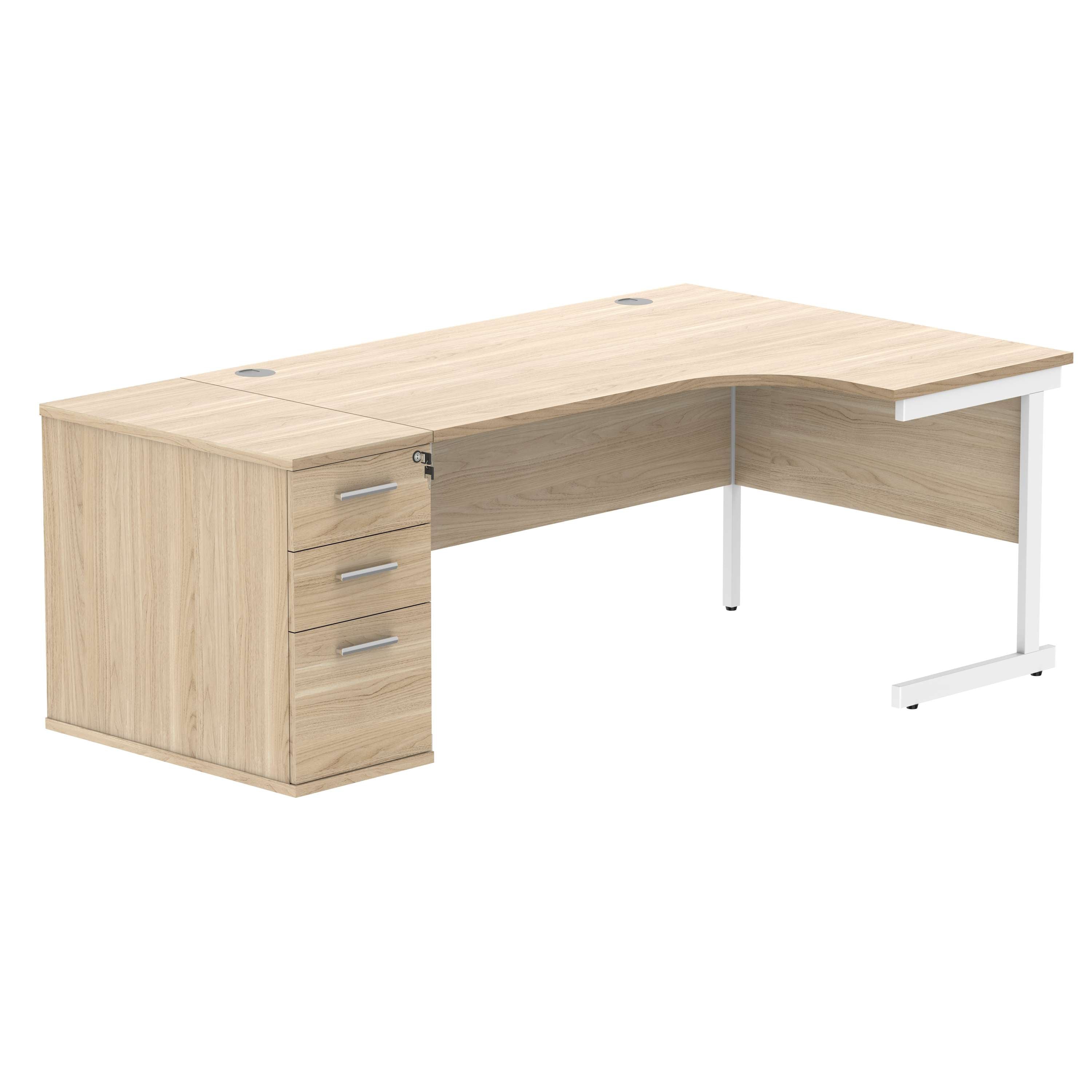 Single Upright Right Hand Radial Desk + Desk High Pedestal (FSC)