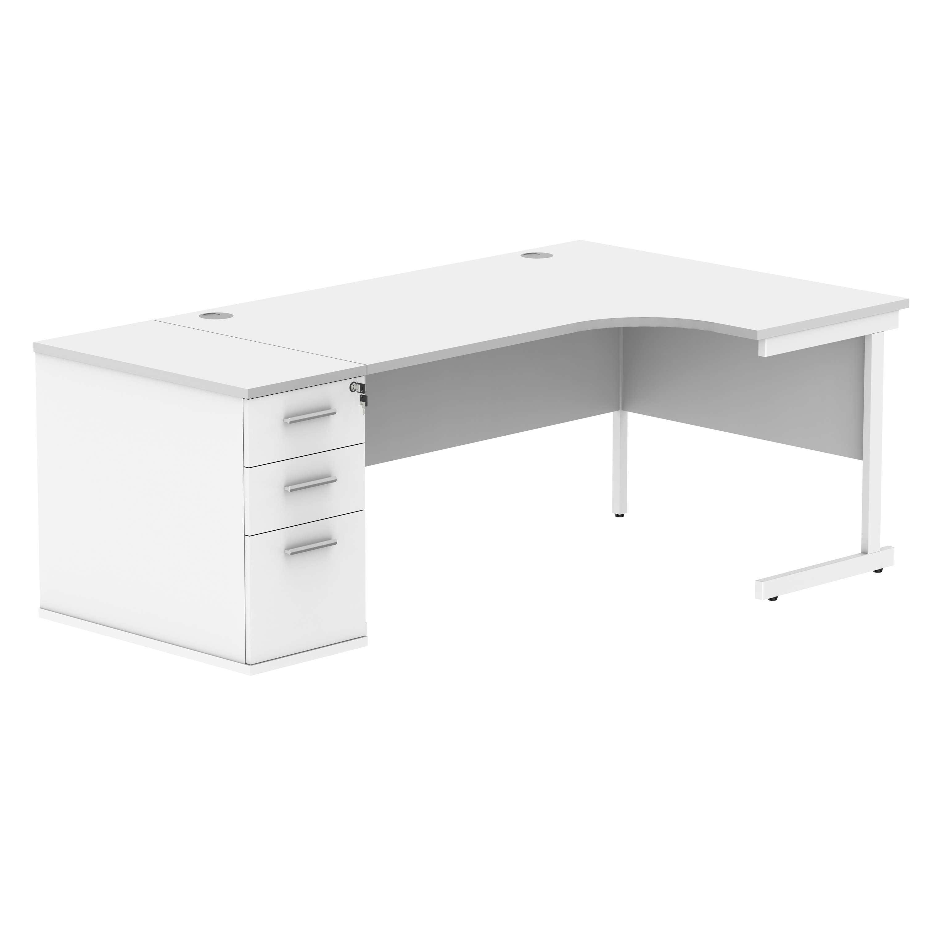 Single Upright Right Hand Radial Desk + Desk High Pedestal (FSC)