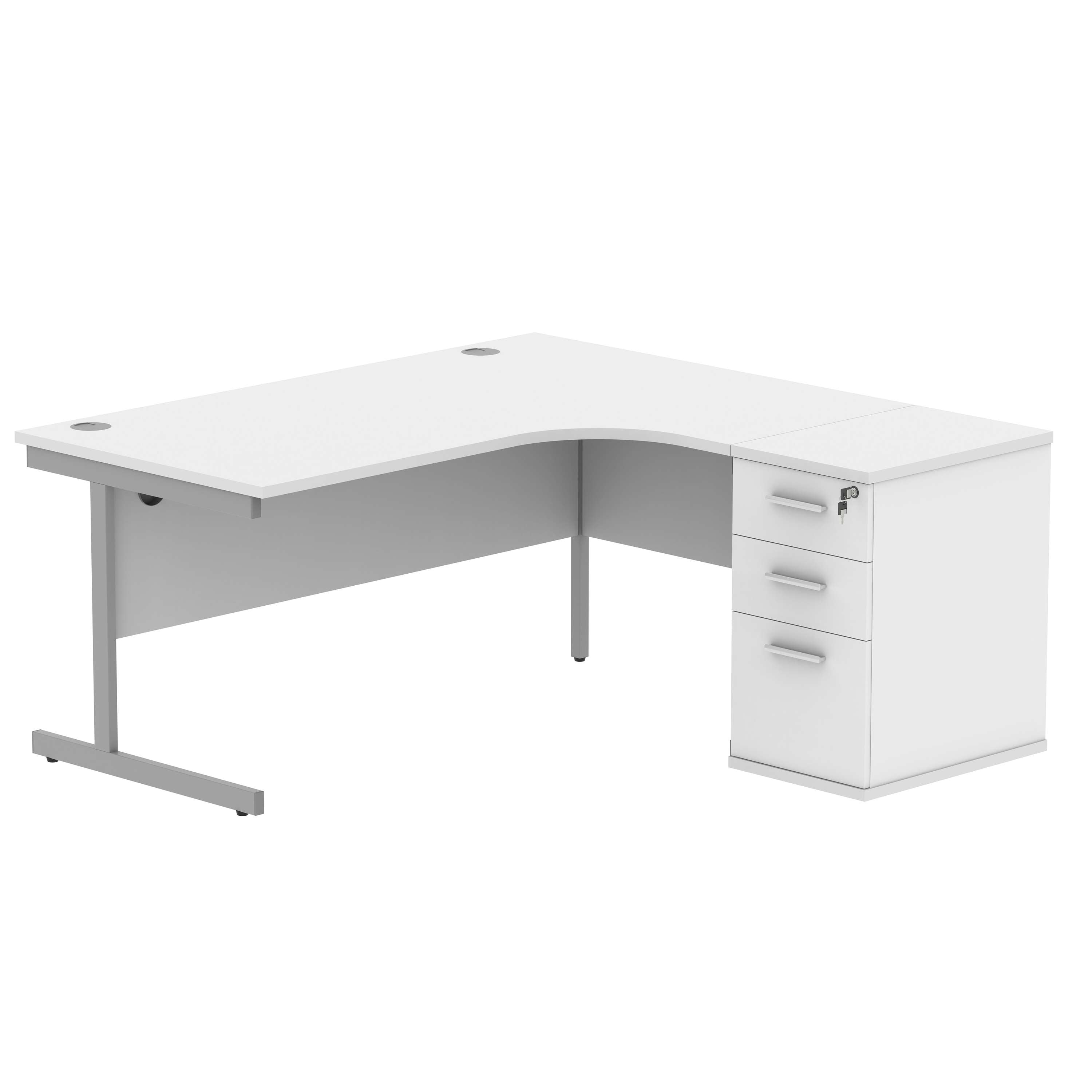 Single Upright Right Hand Radial Desk + Desk High Pedestal (FSC)