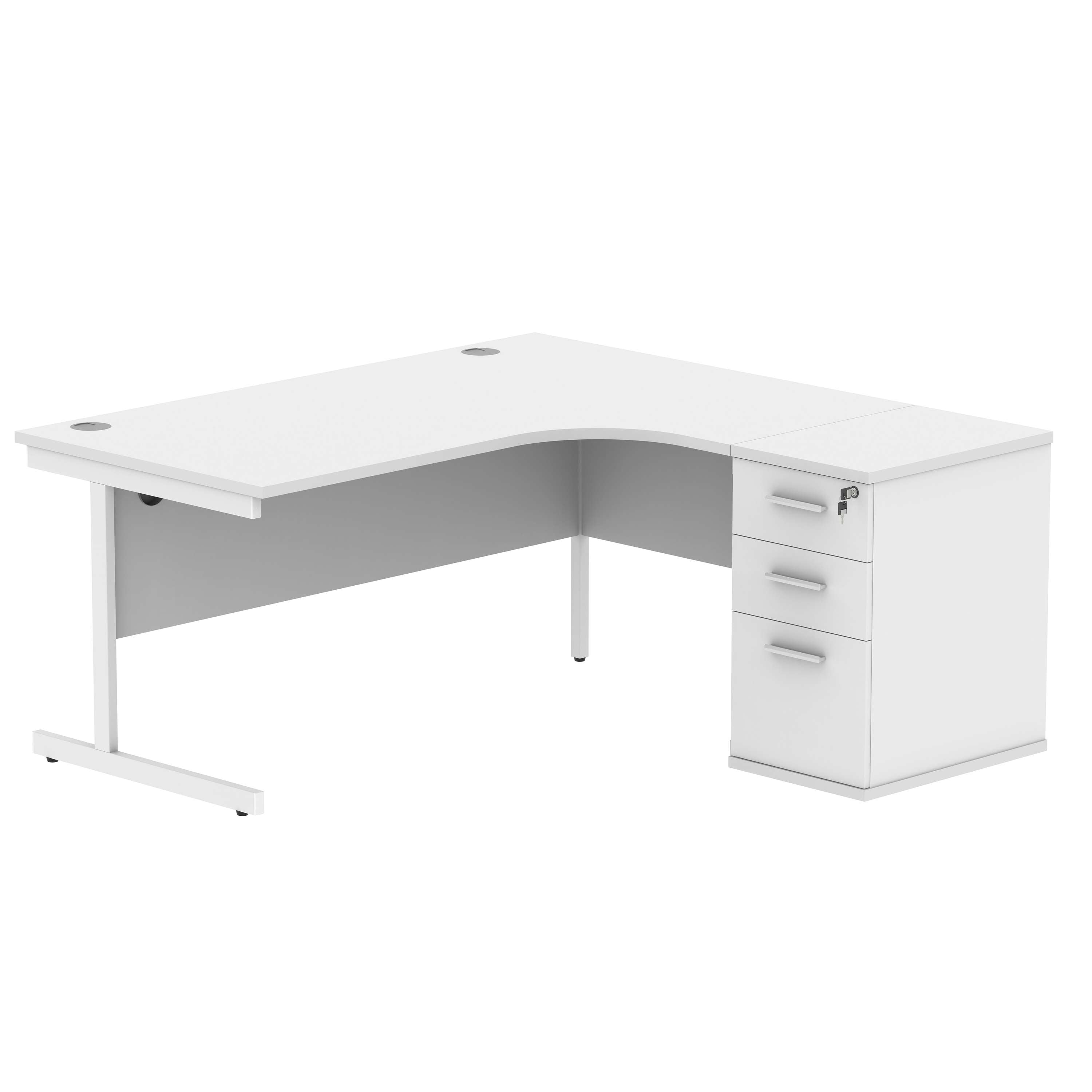 Single Upright Right Hand Radial Desk + Desk High Pedestal (FSC)