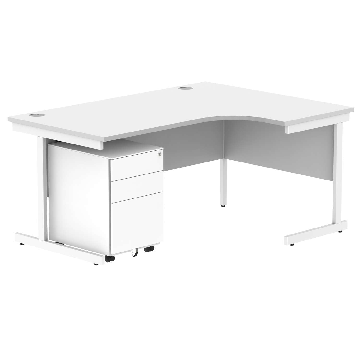 CORE Single Upright Right Hand Radial Desk + Under Desk Steel Pedestal 3 Drawers (FSC)