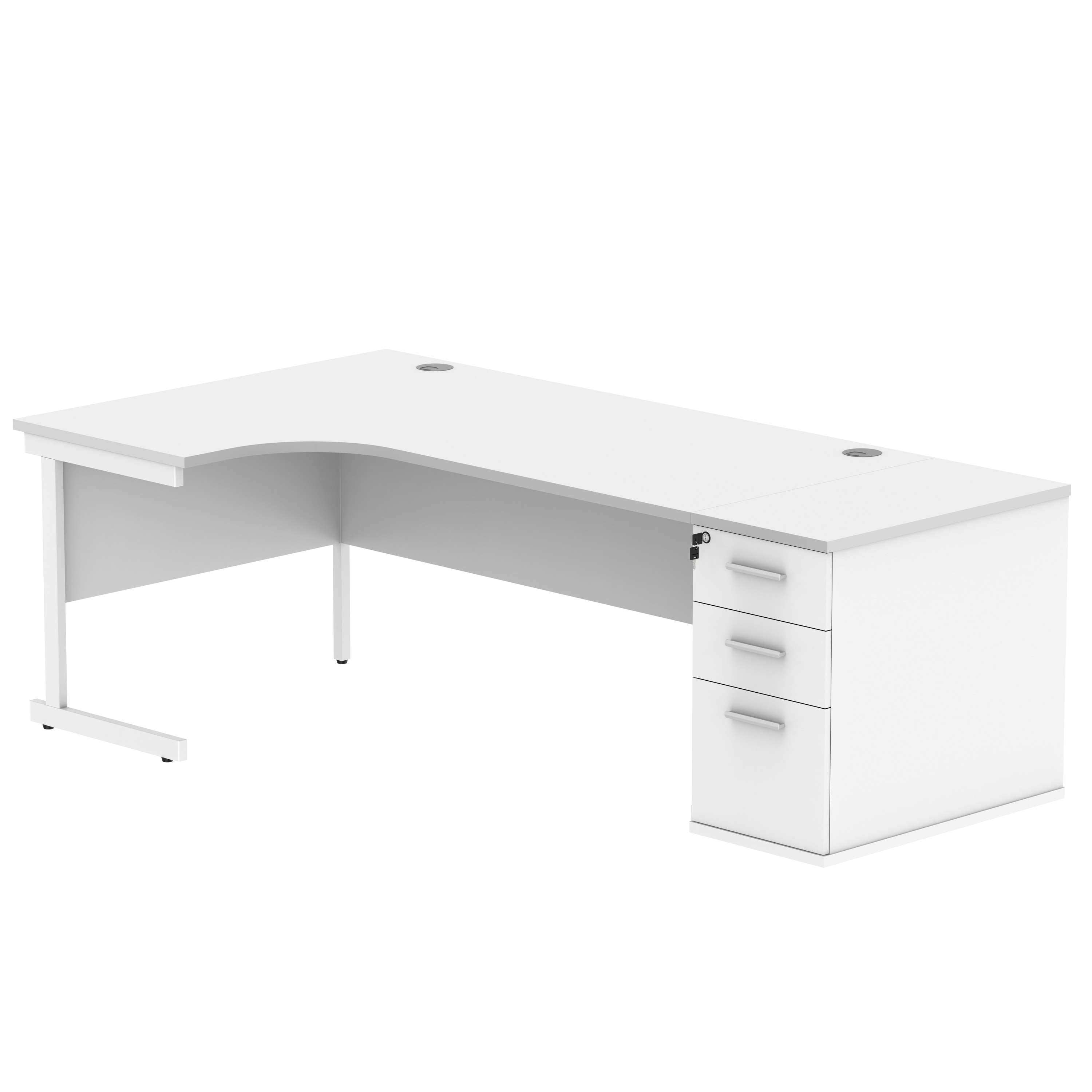 Single Upright Left Hand Radial Desk + Desk High Pedestal (FSC)