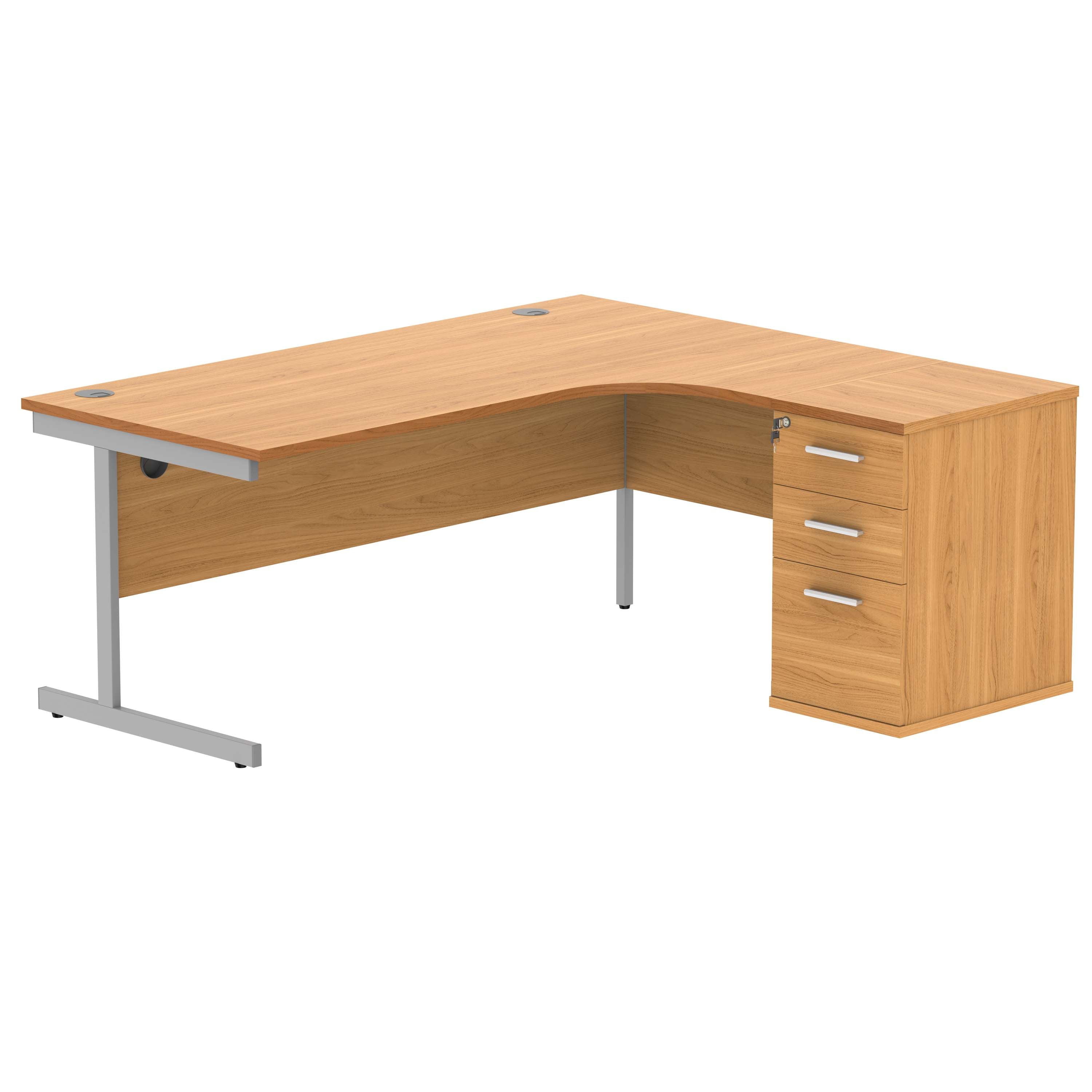 Single Upright Right Hand Radial Desk + Desk High Pedestal (FSC)