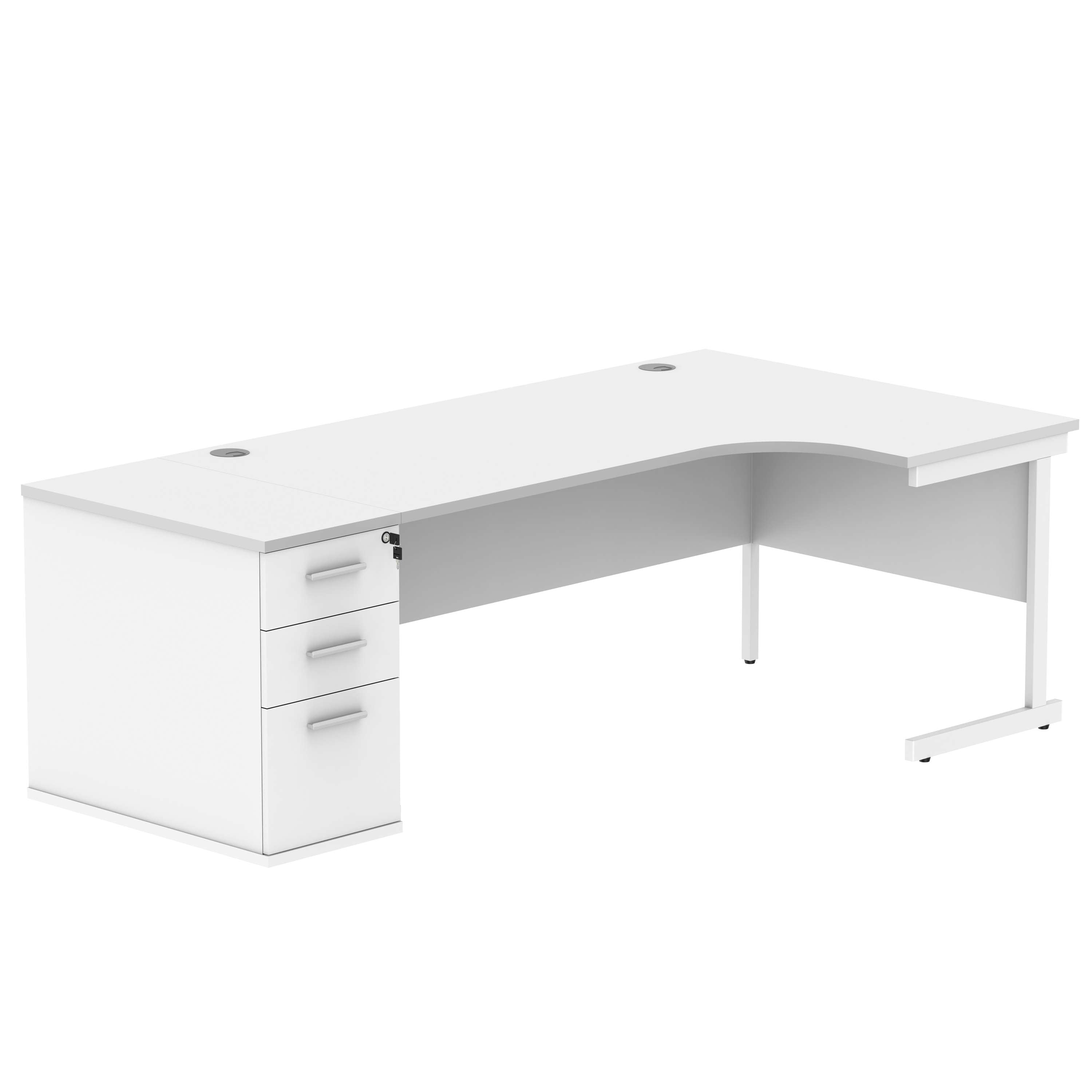 Single Upright Right Hand Radial Desk + Desk High Pedestal (FSC)