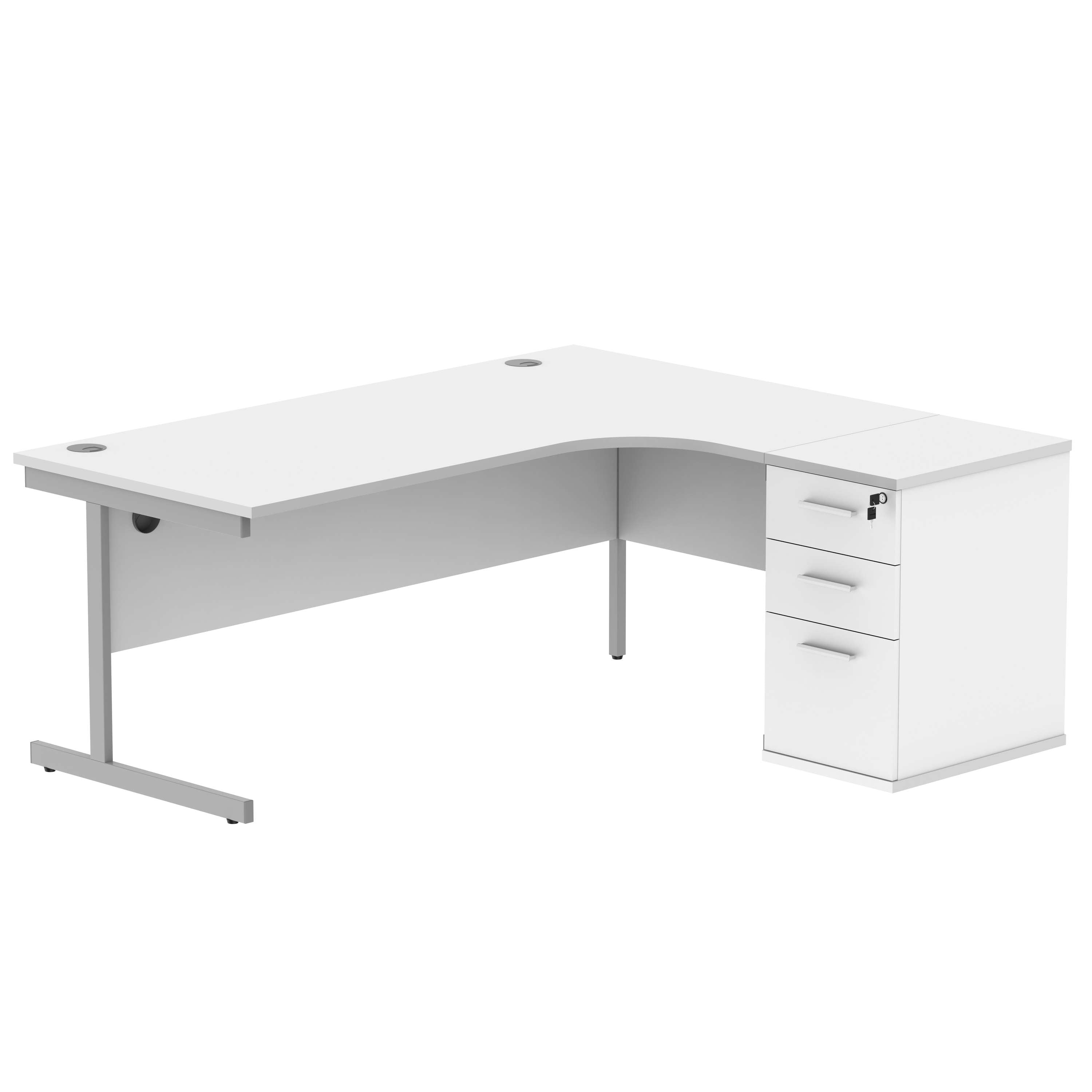 Single Upright Right Hand Radial Desk + Desk High Pedestal (FSC)