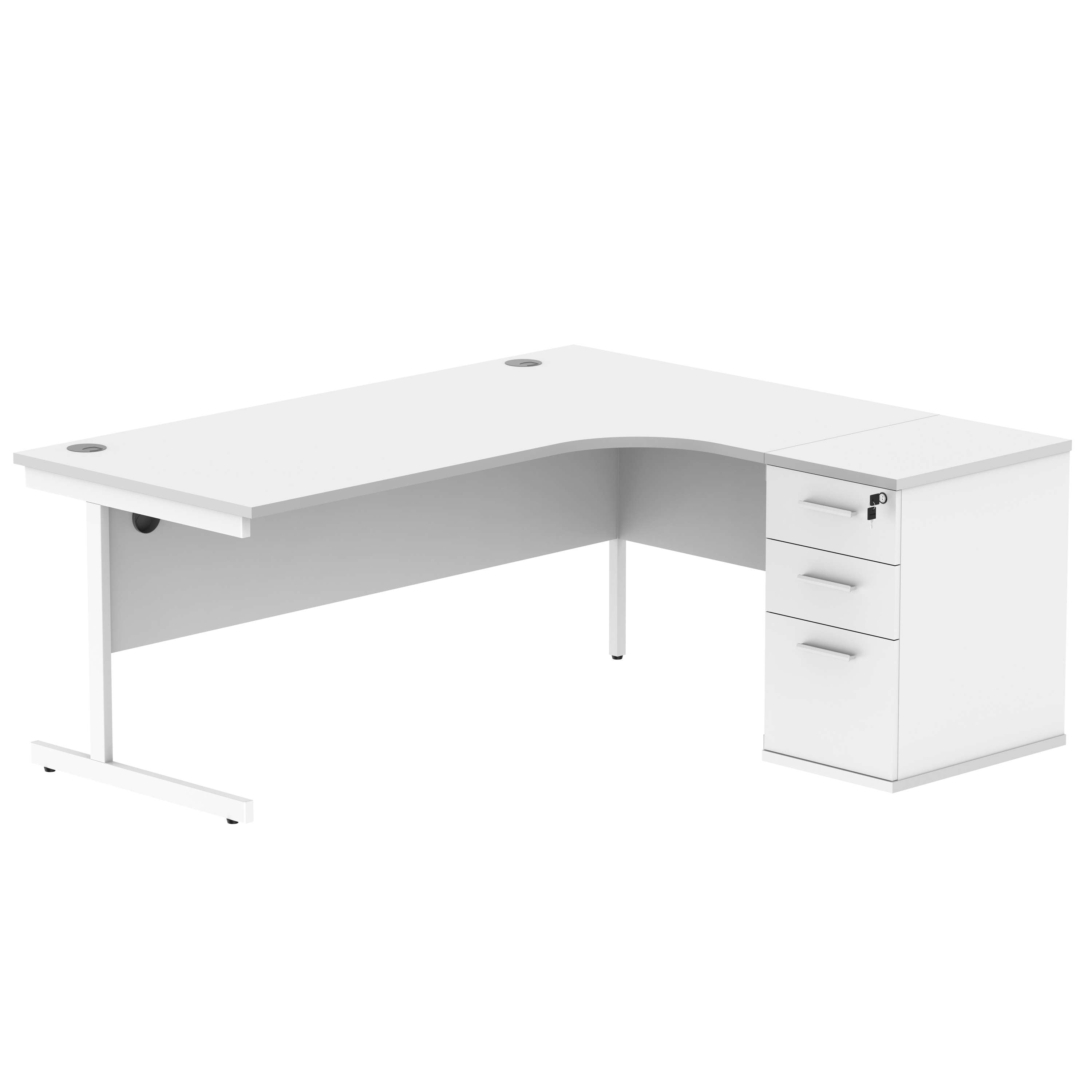 Single Upright Right Hand Radial Desk + Desk High Pedestal (FSC)