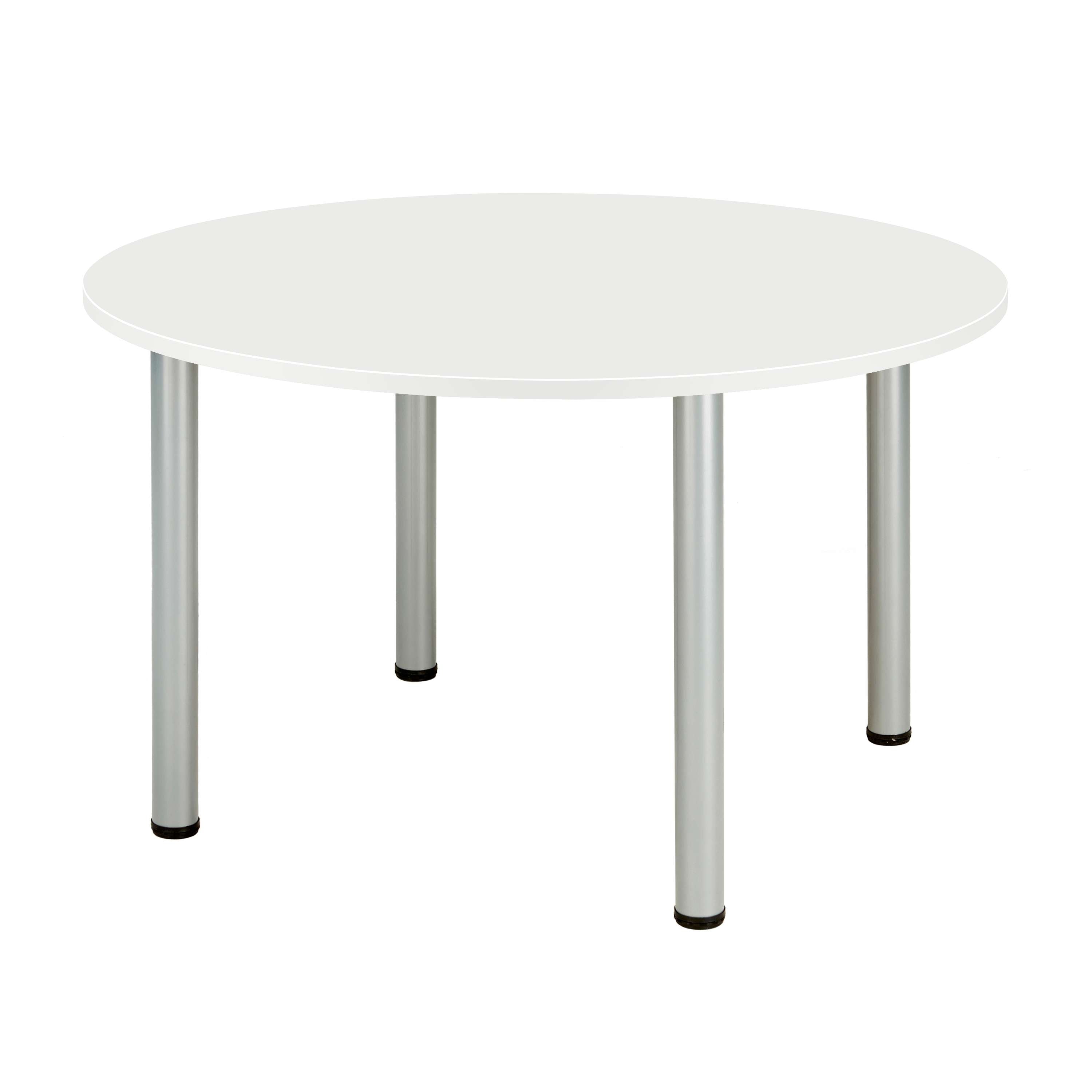 Core Pole Leg Round Meeting Table (Fsc) | 1200X1200 |  Arctic White