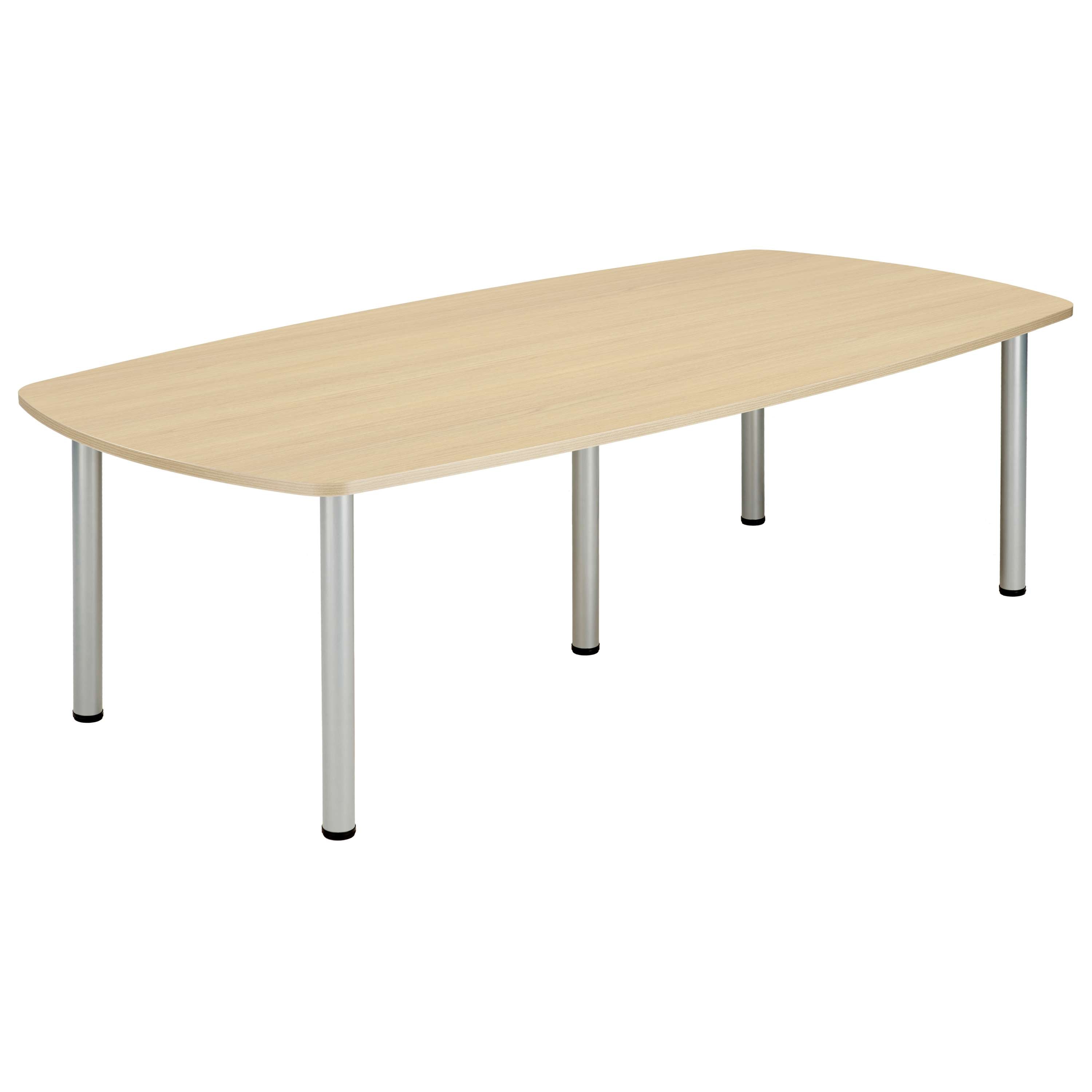 Core Pole Leg Barrel Shaped Meeting Table (Fsc) | 2400X1000 |  Canadian Oak