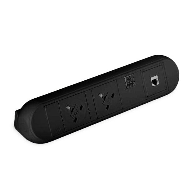 Desktop Power Module with 2 UK Power Sockets: USB-C: USB-A: 1 Data Port