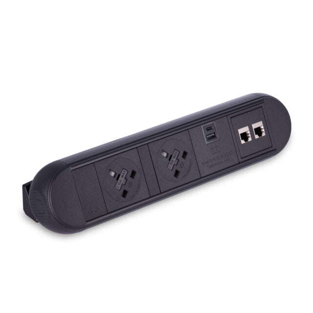 Desktop Power Module with 2 UK Power Sockets and 2 Data Ports