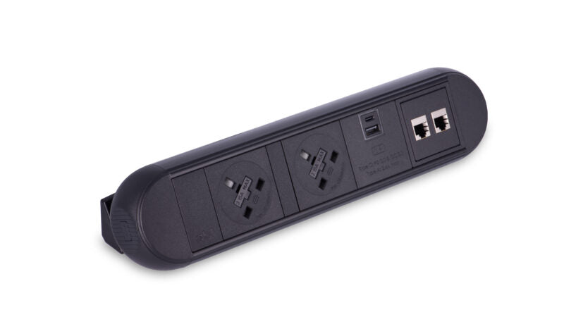 Desktop Power Module with 2 UK Power Sockets and 2 Data Ports