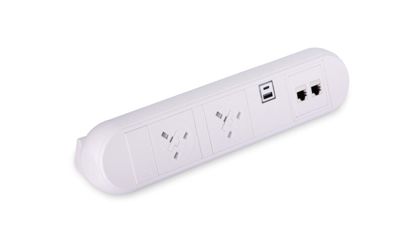 Desktop Power Module with 2 UK Power Sockets and 2 Data Ports