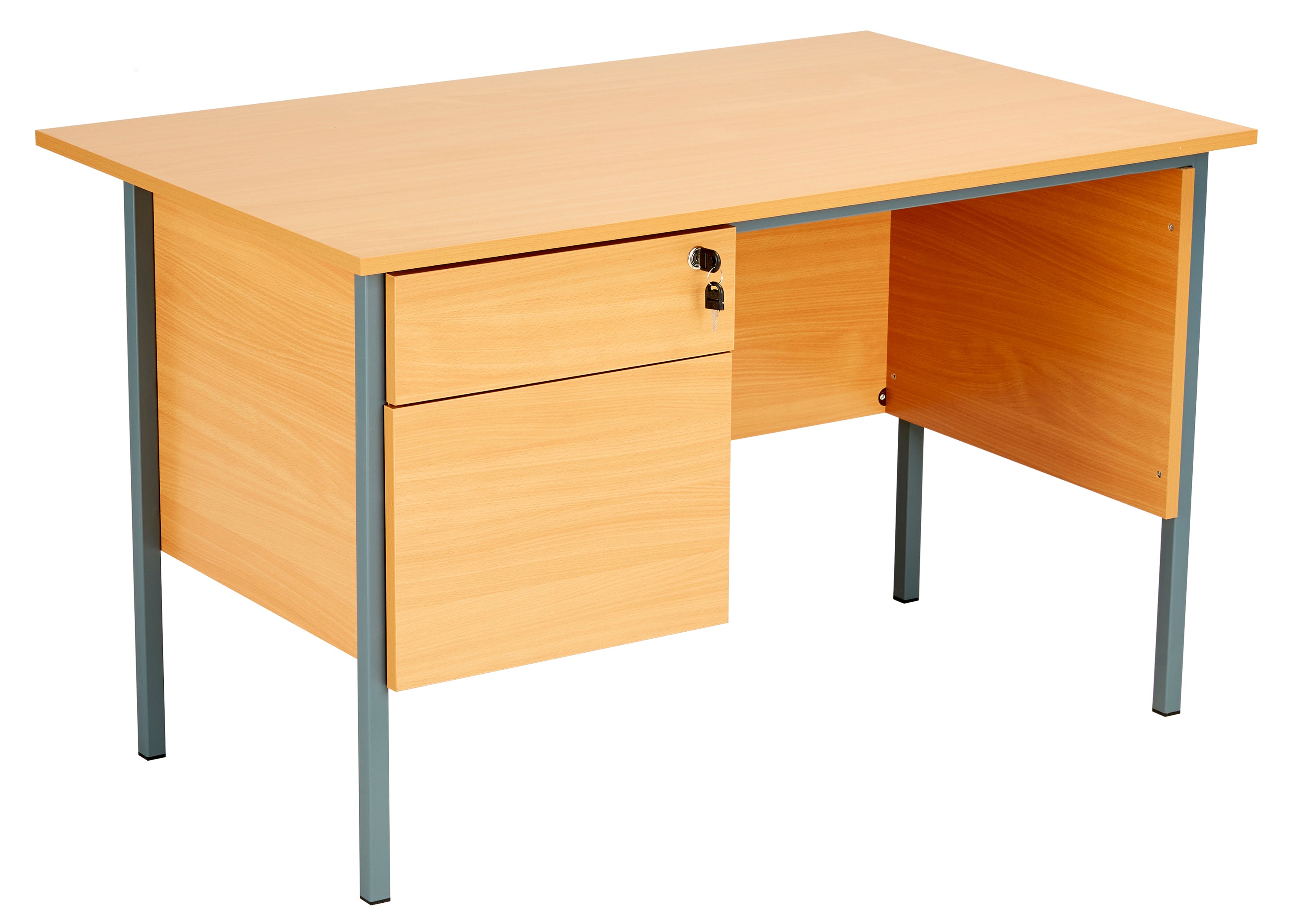 Eco 18 Rectangular Desk with 2 Drawer Pedestal