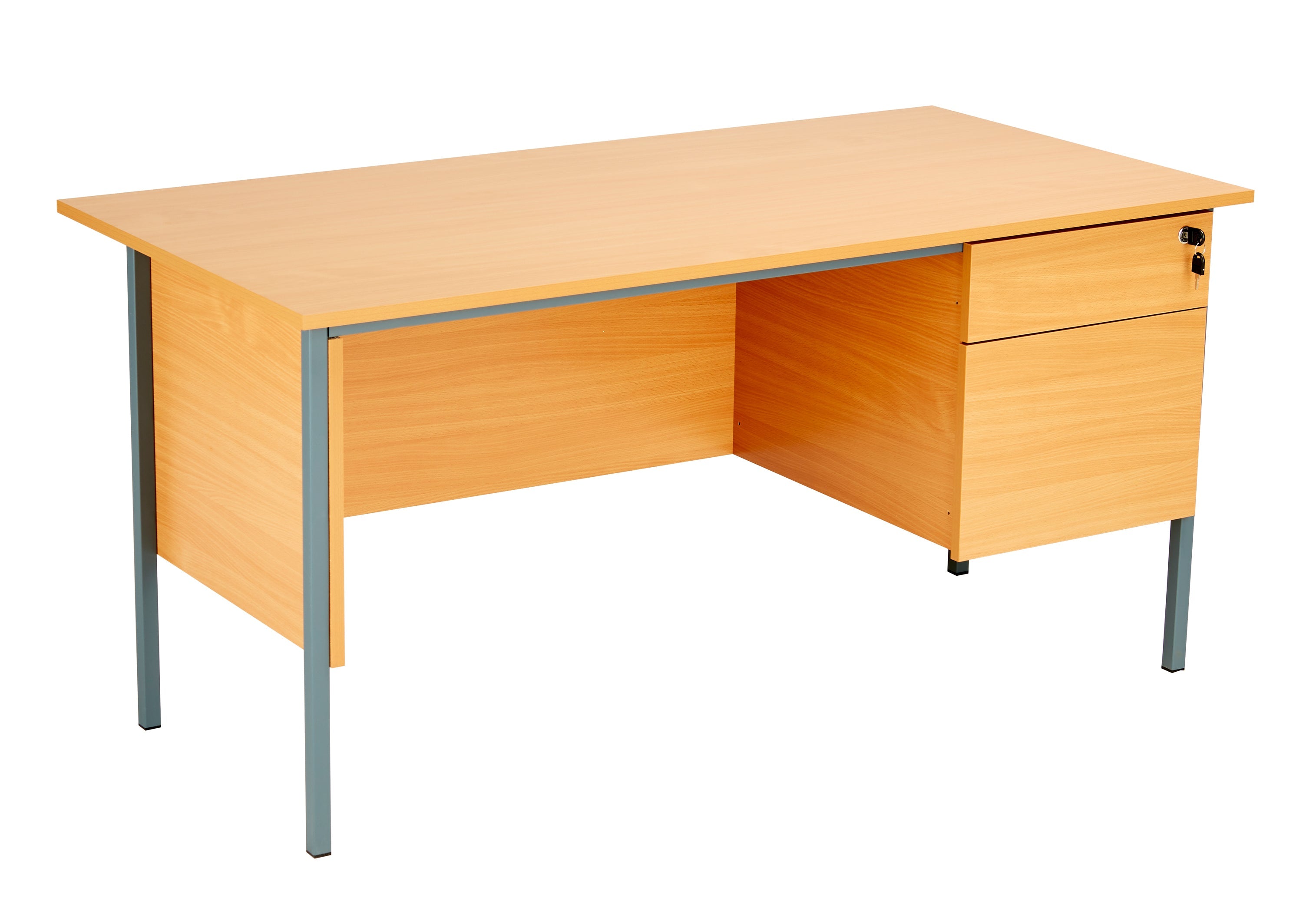 Eco 18 Rectangular Desk with 2 Drawer Pedestal