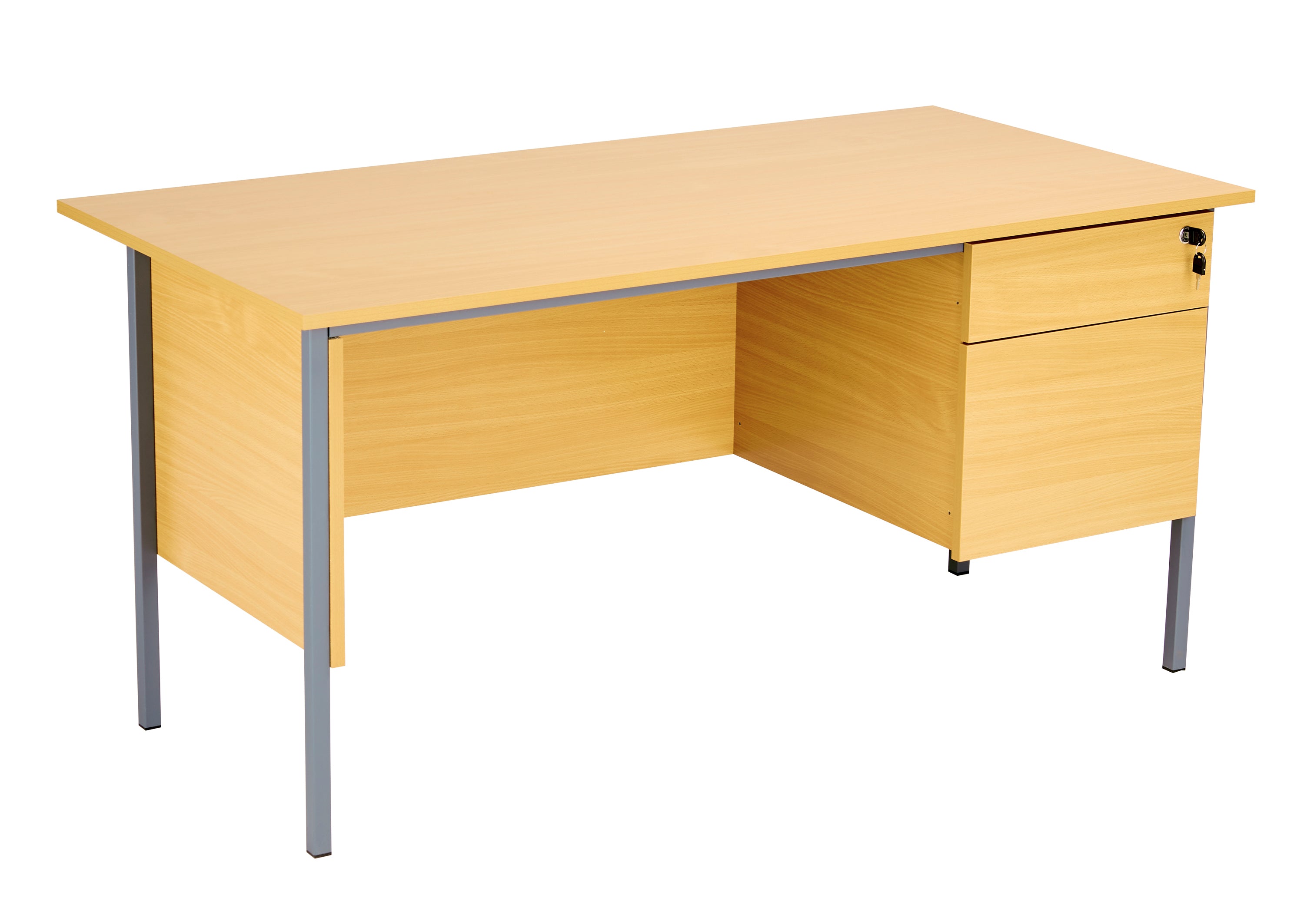 Eco 18 Rectangular Desk with 2 Drawer Pedestal