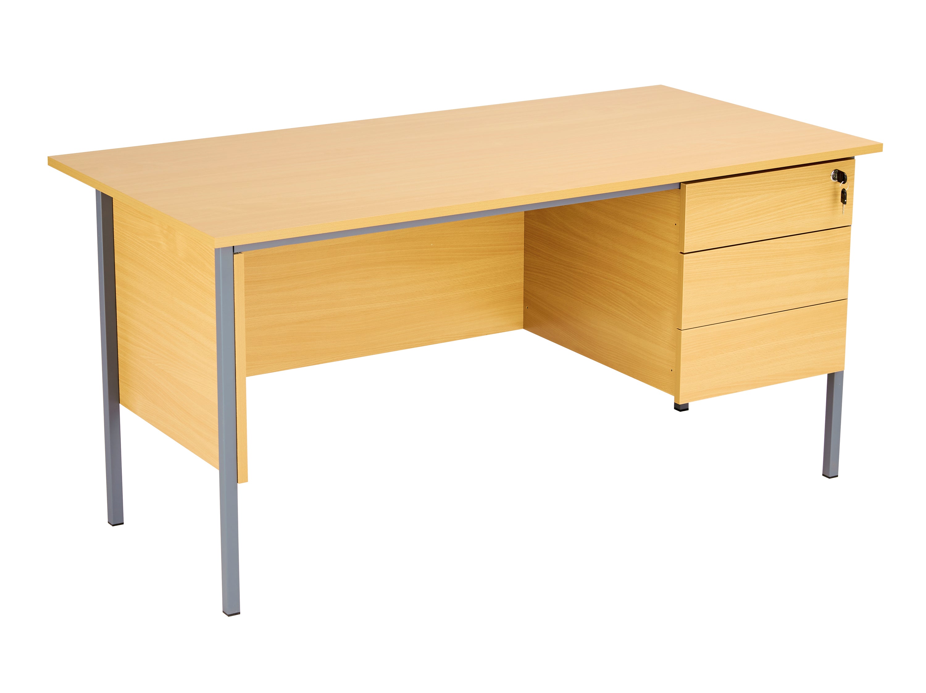 Eco 18 Rectangular Desk with 3 Drawer Pedestal