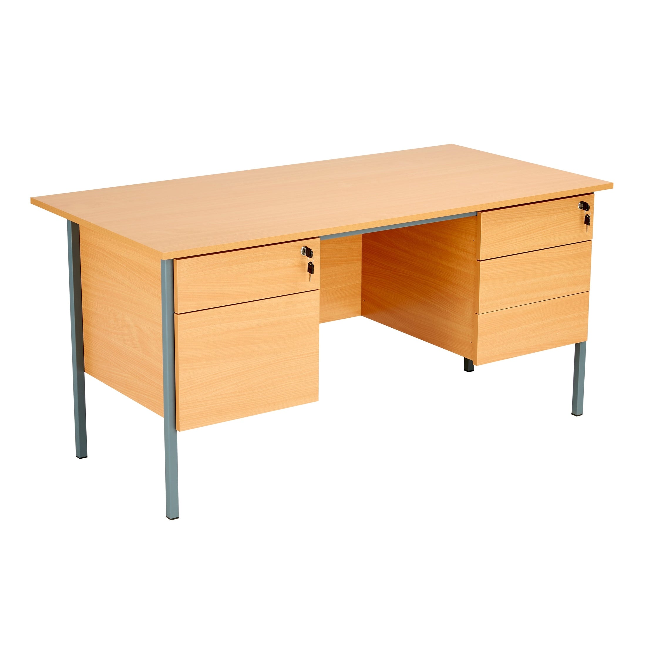 Eco 18 Rectangular Desk with 2 Drawer and 3 Drawer Pedestal