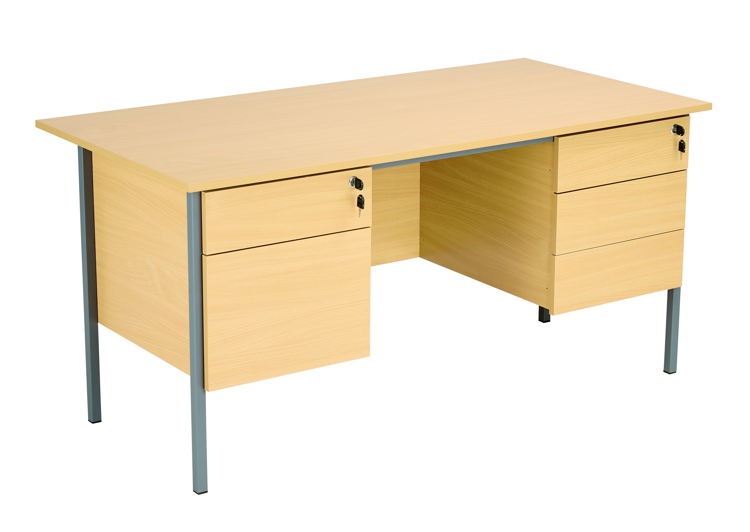 Eco 18 Rectangular Desk with 2 Drawer and 3 Drawer Pedestal