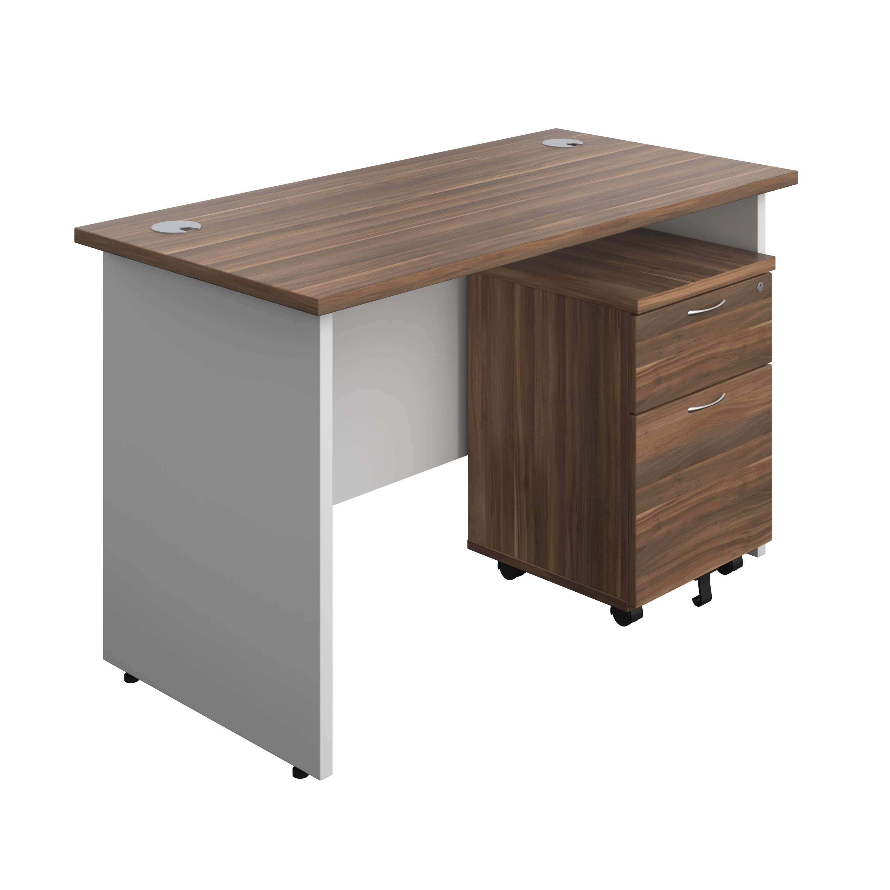 Panel Plus Rectangular Desk + 2 Drawer Mobile Pedestal Bundle (FSC)