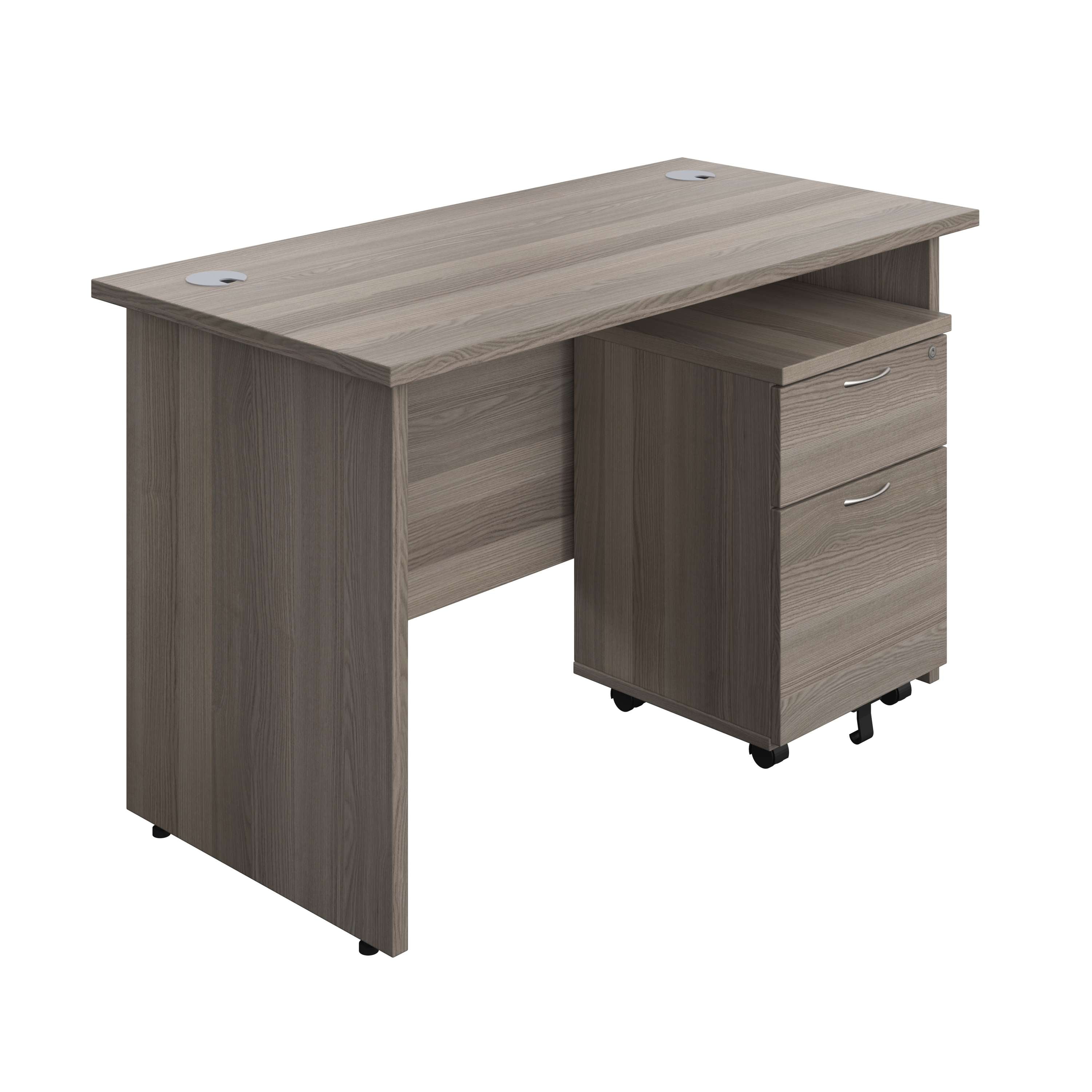 Panel Rectangular Desk + 2 Drawer Mobile Pedestal Bundle (FSC)