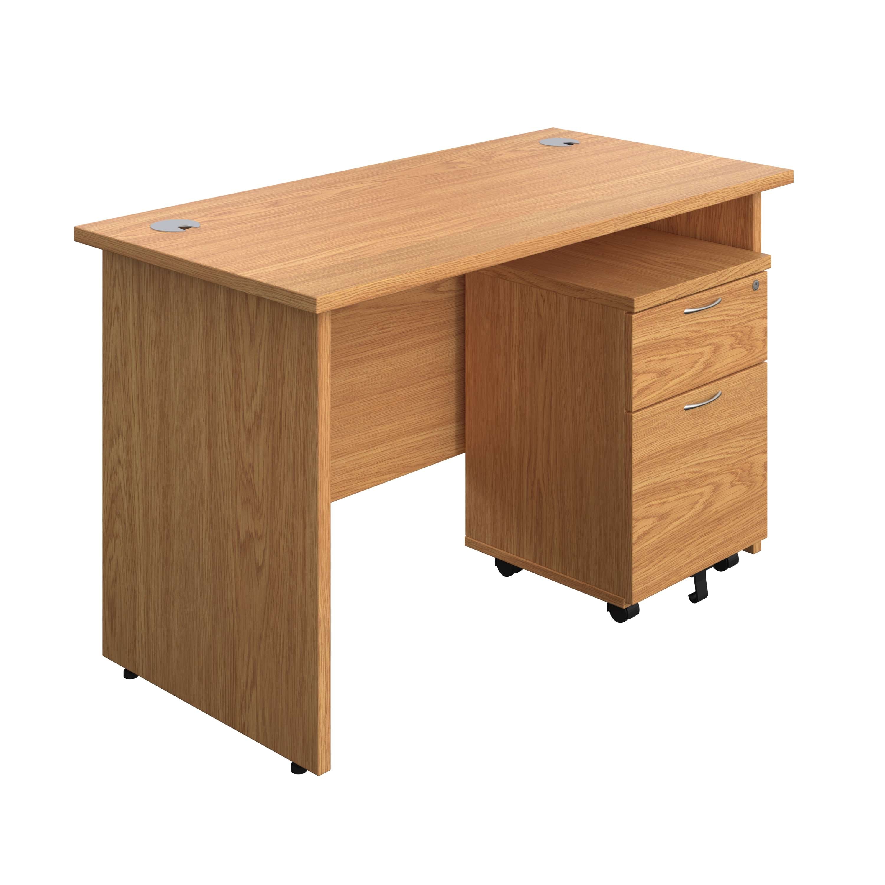 Panel Rectangular Desk + 2 Drawer Mobile Pedestal Bundle (FSC)