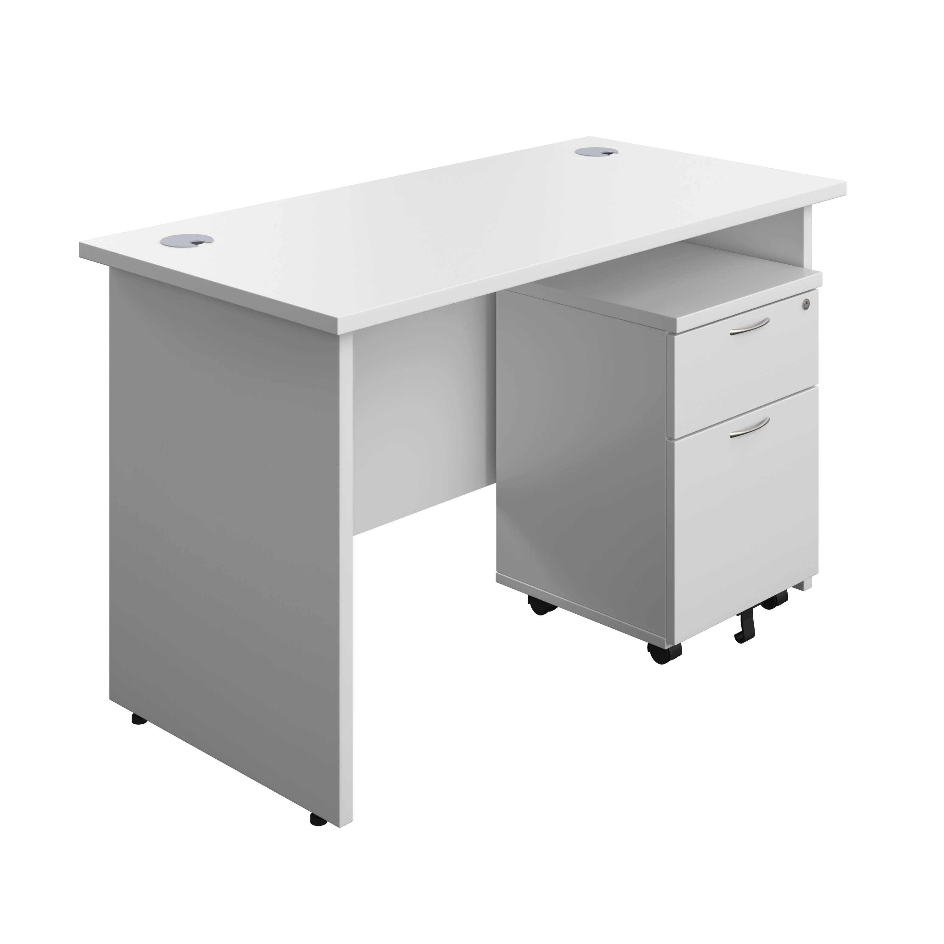 Panel Rectangular Desk + 2 Drawer Mobile Pedestal Bundle (FSC)