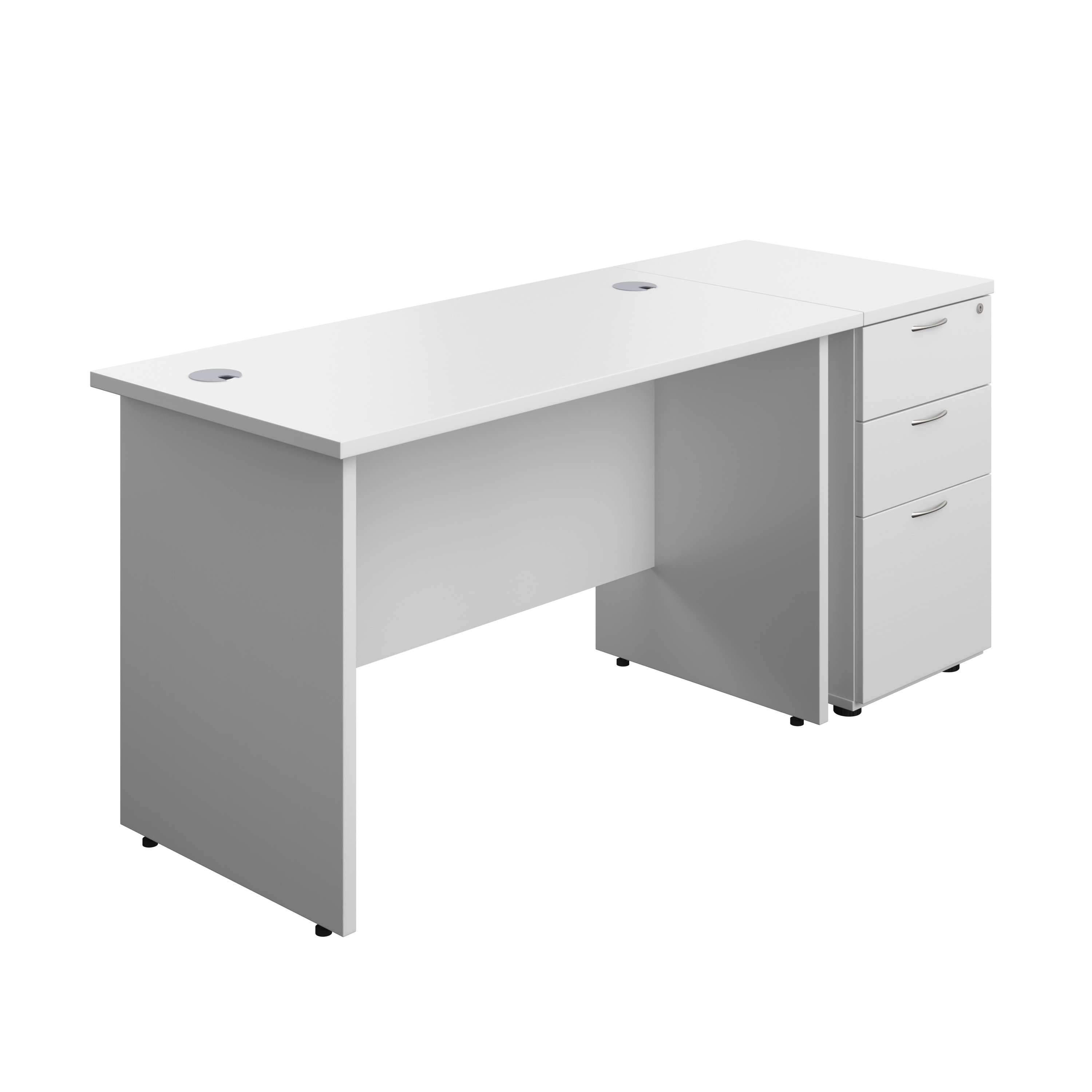 Panel Rectangular Desk + 3 Drawer Desk High Pedestal Bundle (FSC)