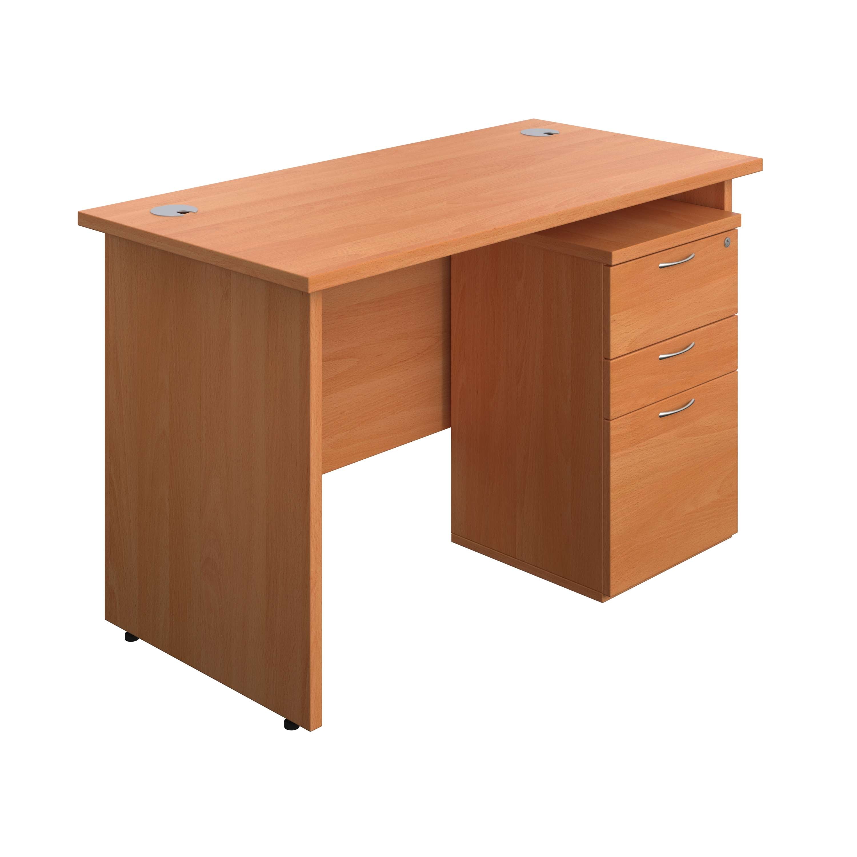 Panel Rectangular Desk + 3 Drawer High Mobile Pedestal Bundle (FSC)